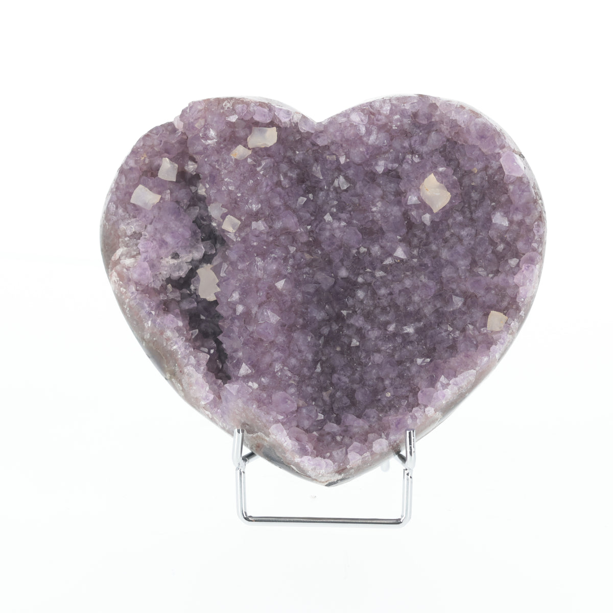 Großes Amethyst Herz mit Calcit 865g - besondere Naturformation