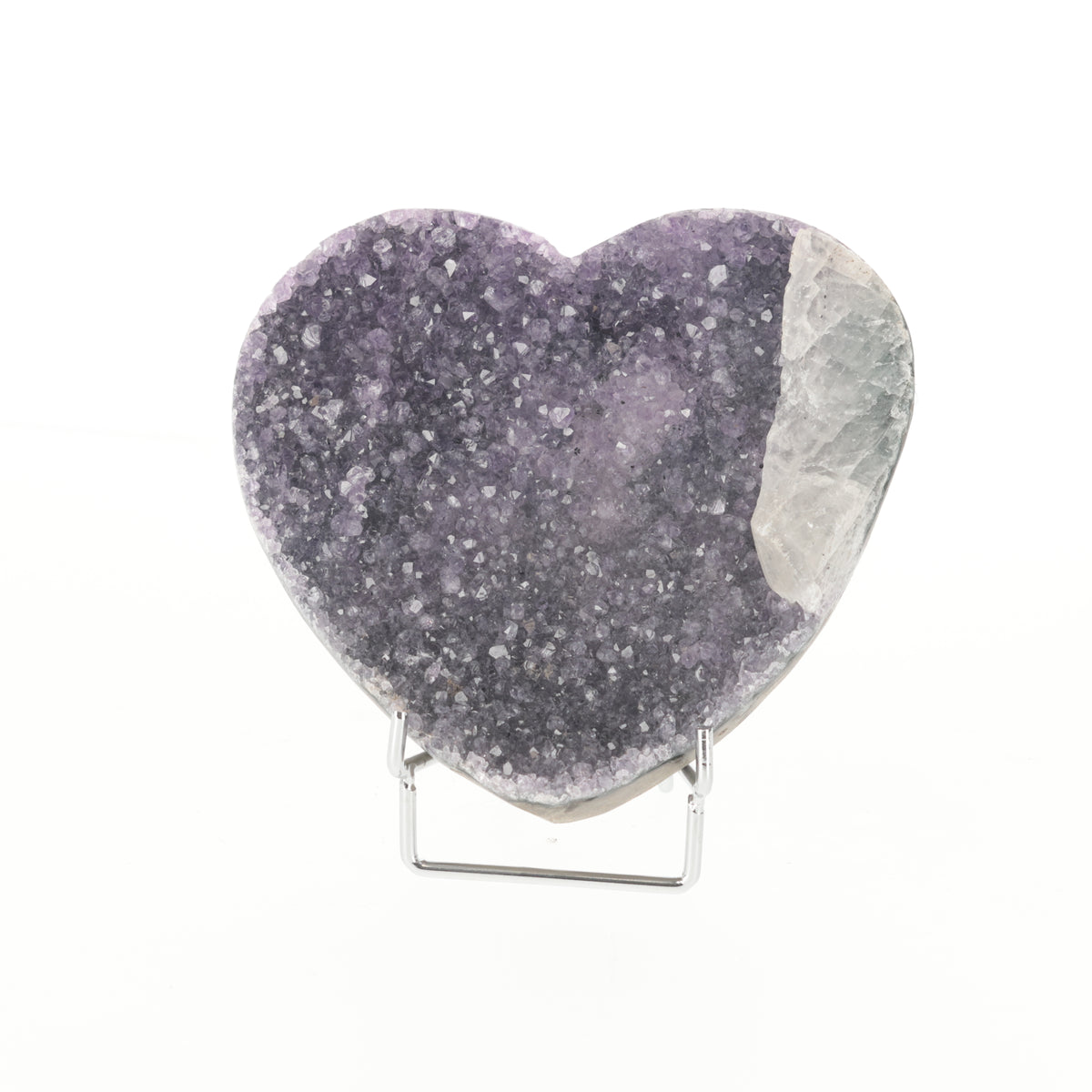 Amethyst Heart with Calcite 514g - Special Natural Formation