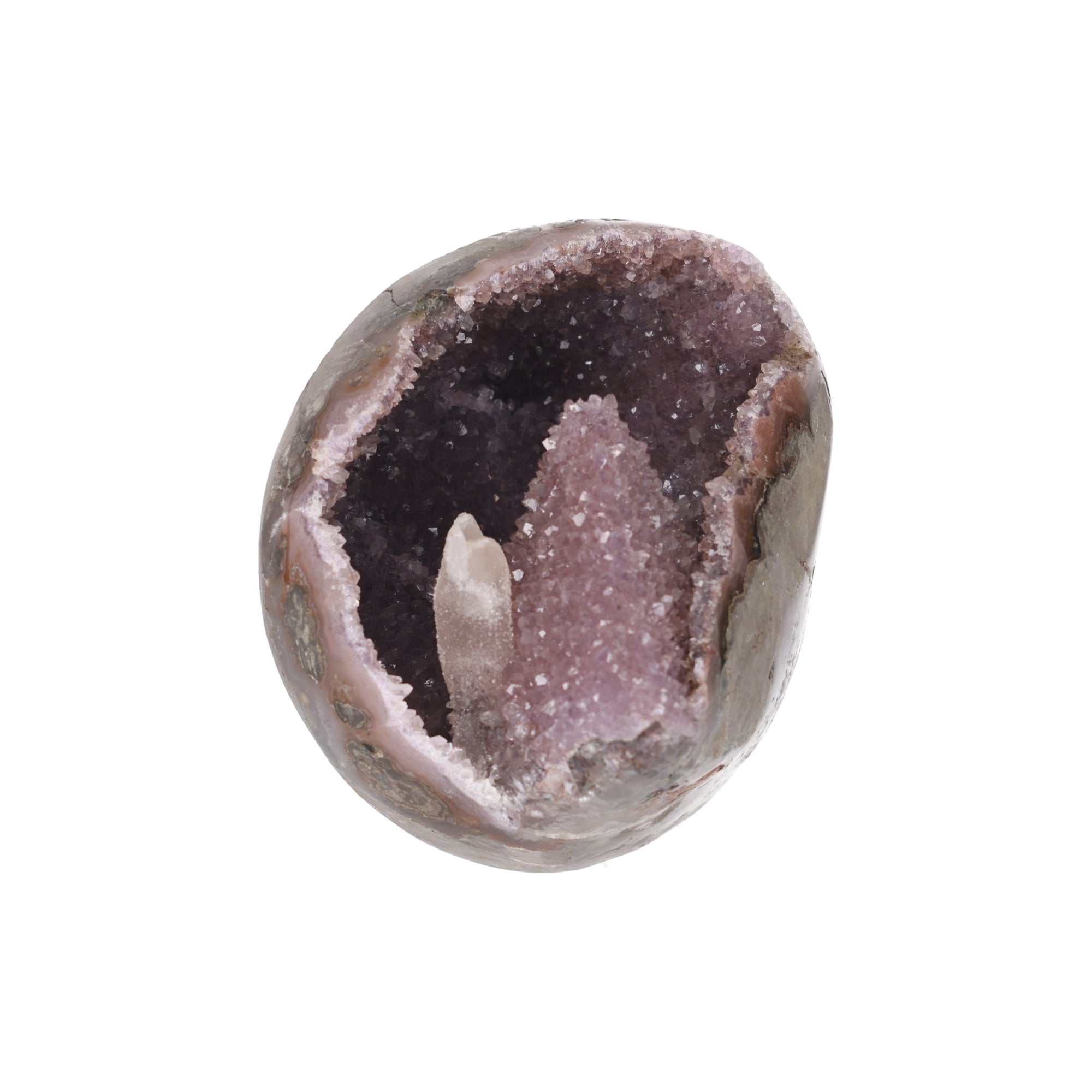 Amethyst Cave ✦ Amethystdruse mit Calcit | 918 g (#891)