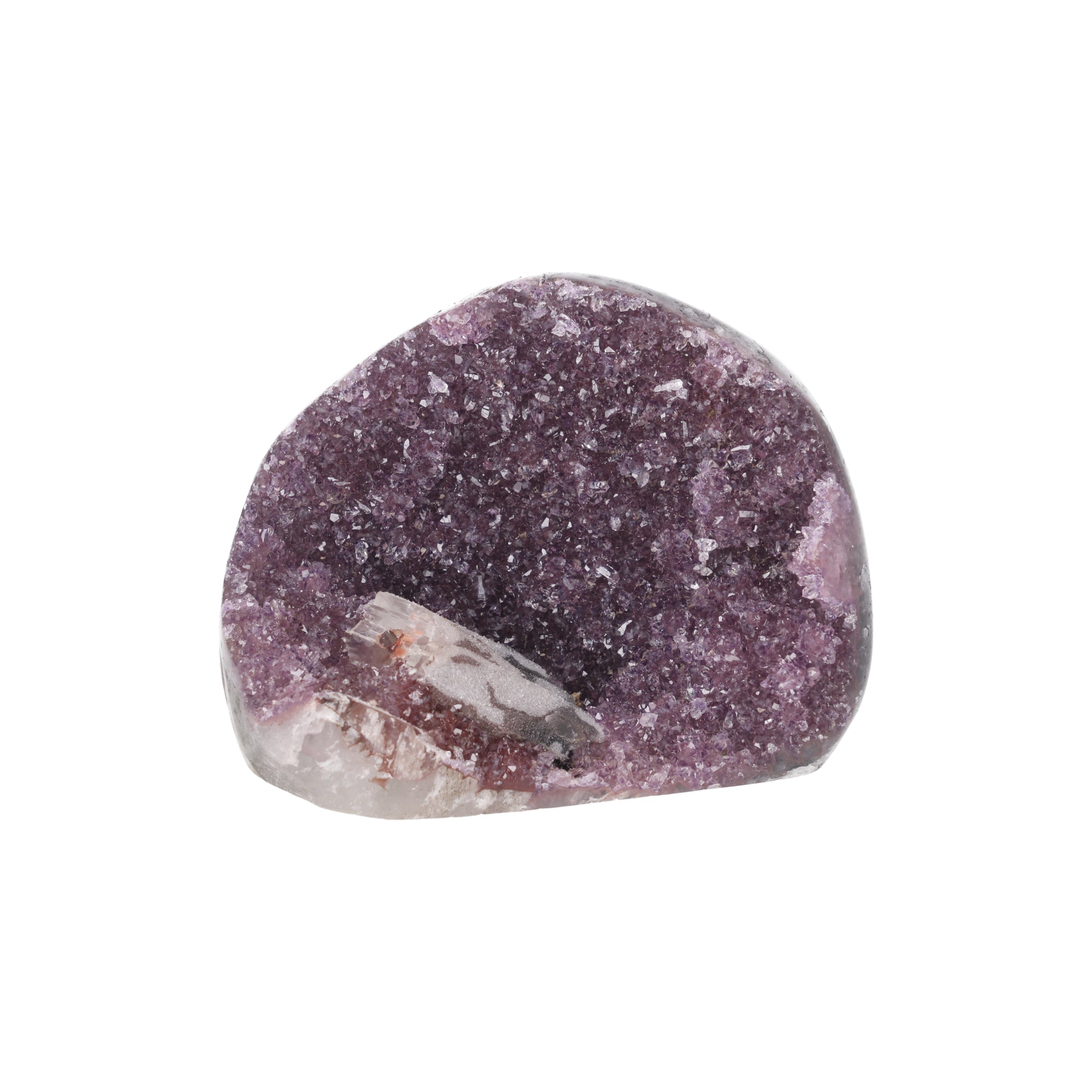 Violet Horizon ✦ Amethystdruse mit Calcit, Turmalin & Hämatit | 980 g (#926)