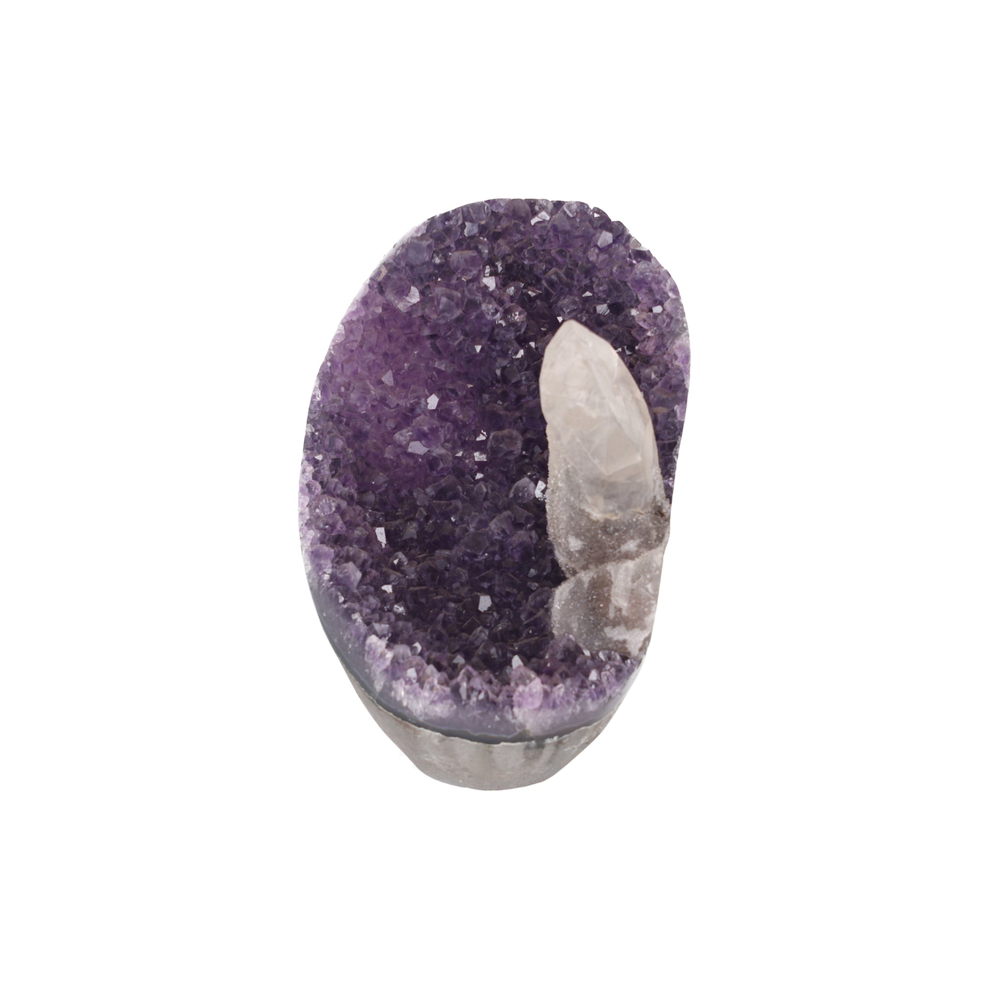 Violet Sentinel ✦ Amethystdruse mit markantem Calcit | 1.008 g (#895)