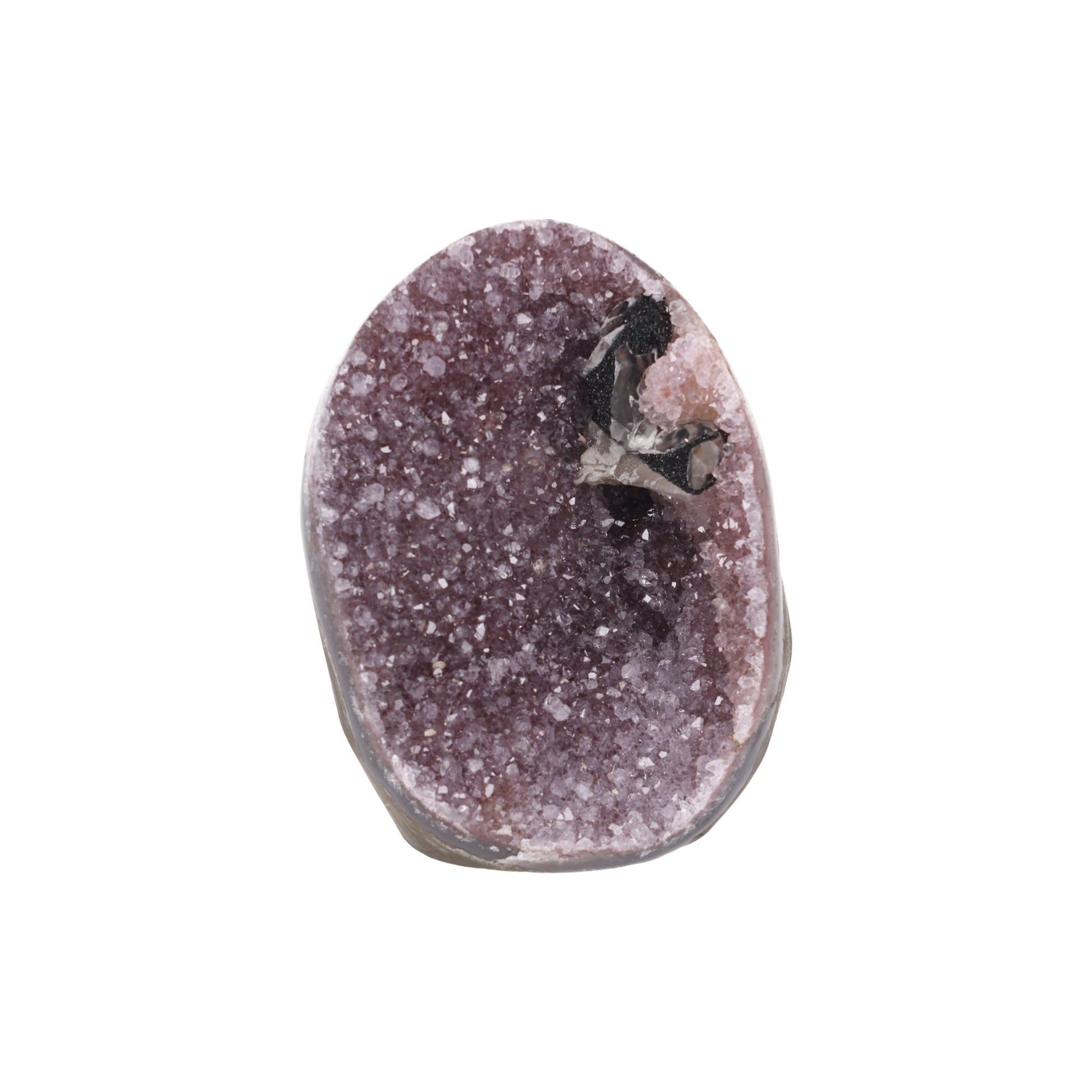Obsidian Bloom ✦ Amethystdruse mit Turmalin & Calcit | 1.195 g (#905)