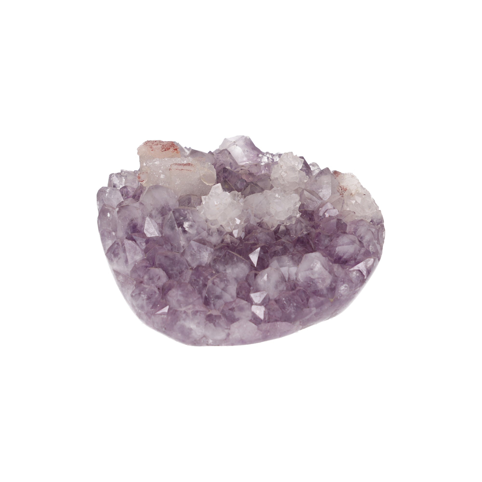 Crimson Frost ✦ Amethystdruse mit Calcit & Hämatit | 1.098 g (#933)