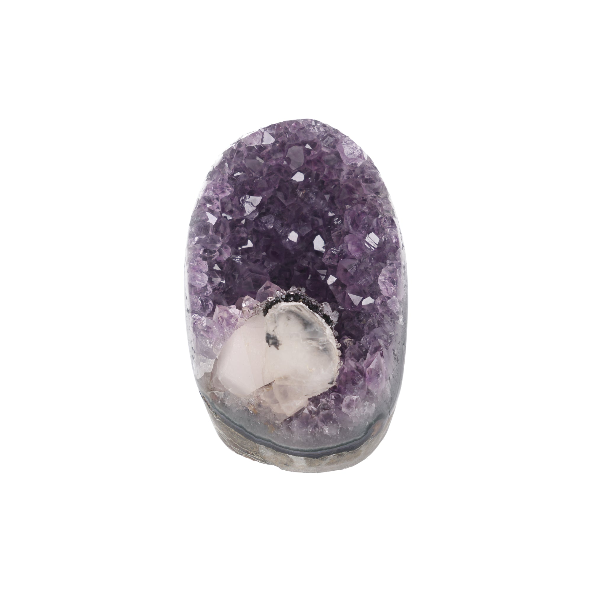 Crystal Halo ✦ Amethystdruse mit Calcit & Turmalin | 916 g (#904)