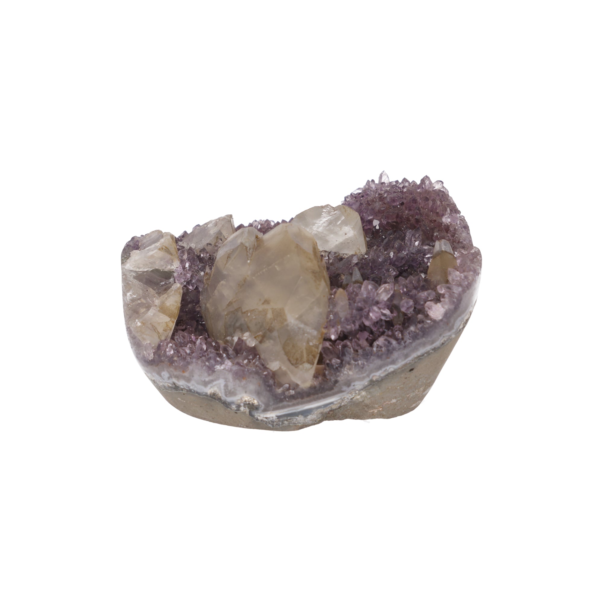 Crystal Crown ✦ Amethyst mit Calcit-Kristallen – 911 g Natur-Unikat (#948)