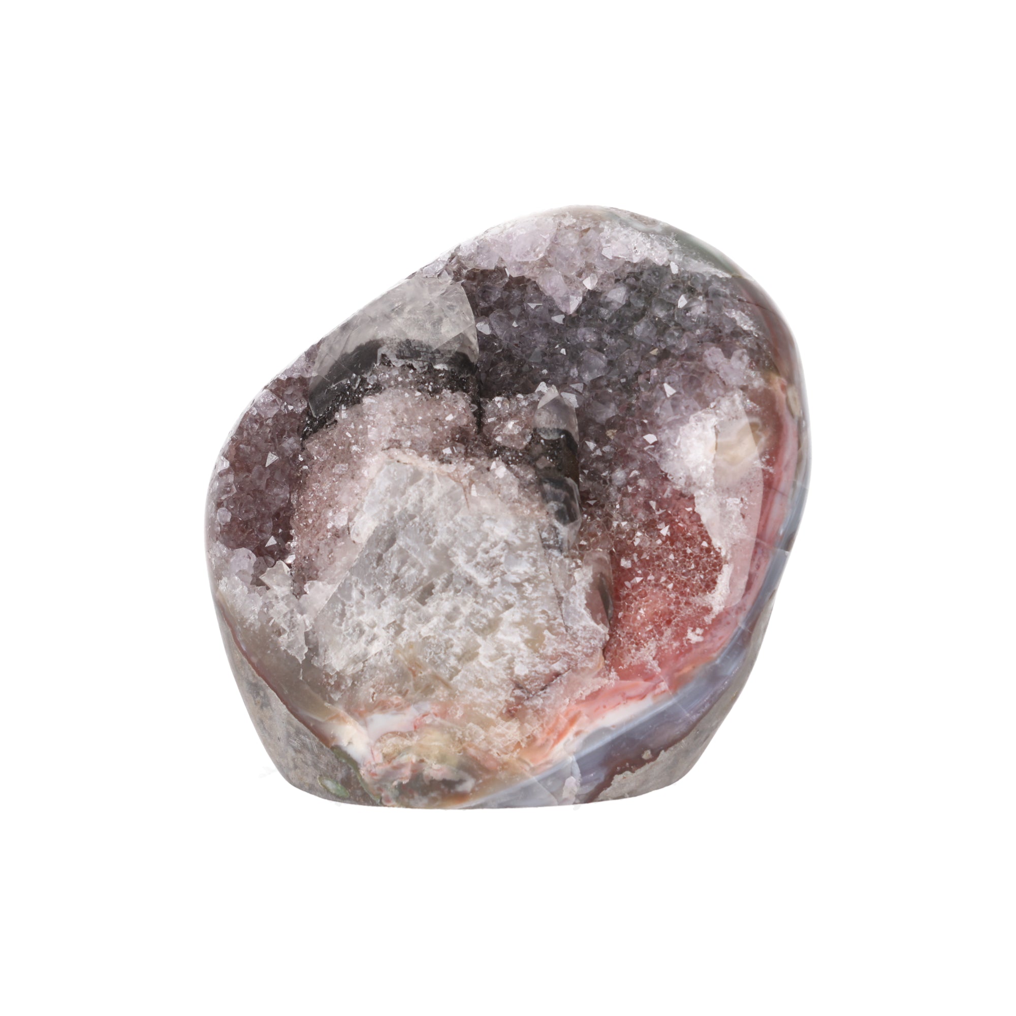 Ember Veil ✦ Amethystdruse mit Calcit & Turmalin | 655 g (#892)