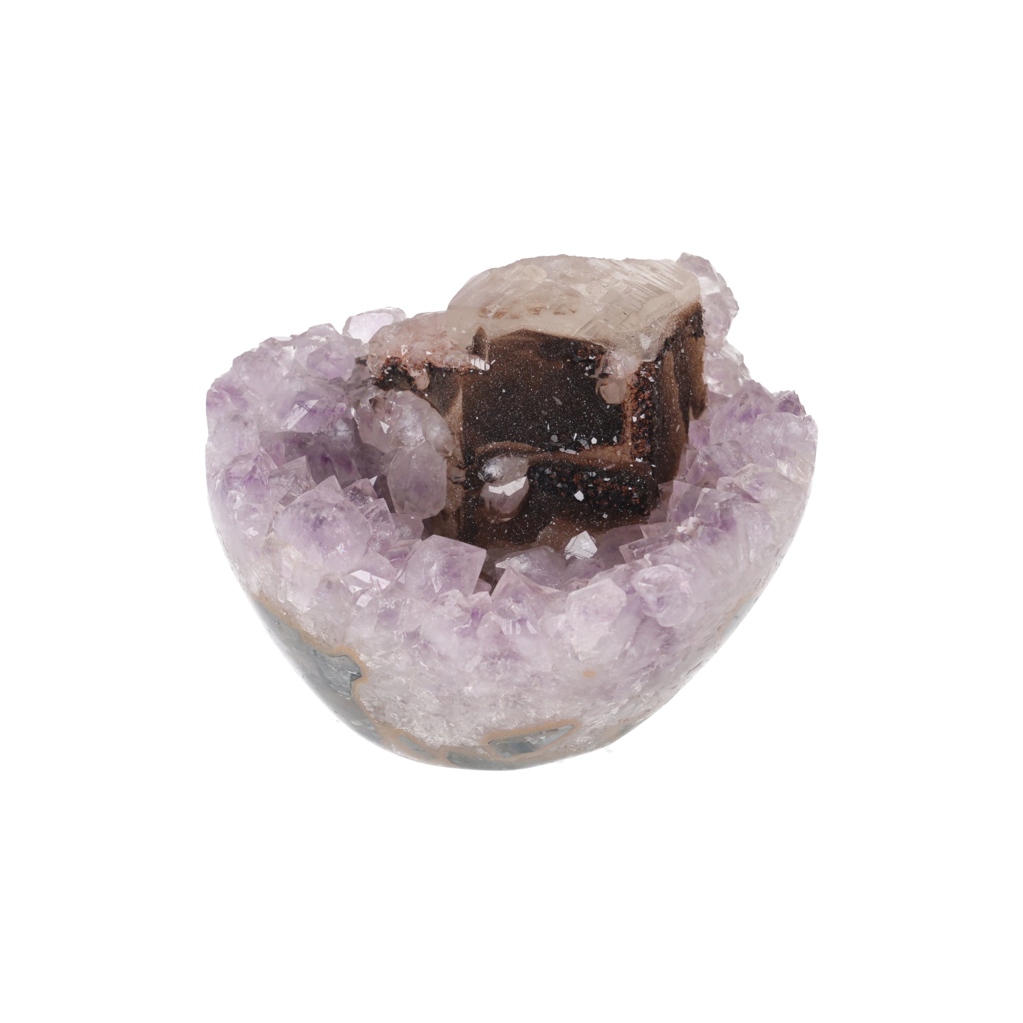 Obsidian Crown ✦ Amethyst mit Calcit & Turmalin – 1267 g Kristall-Unikat (#951)