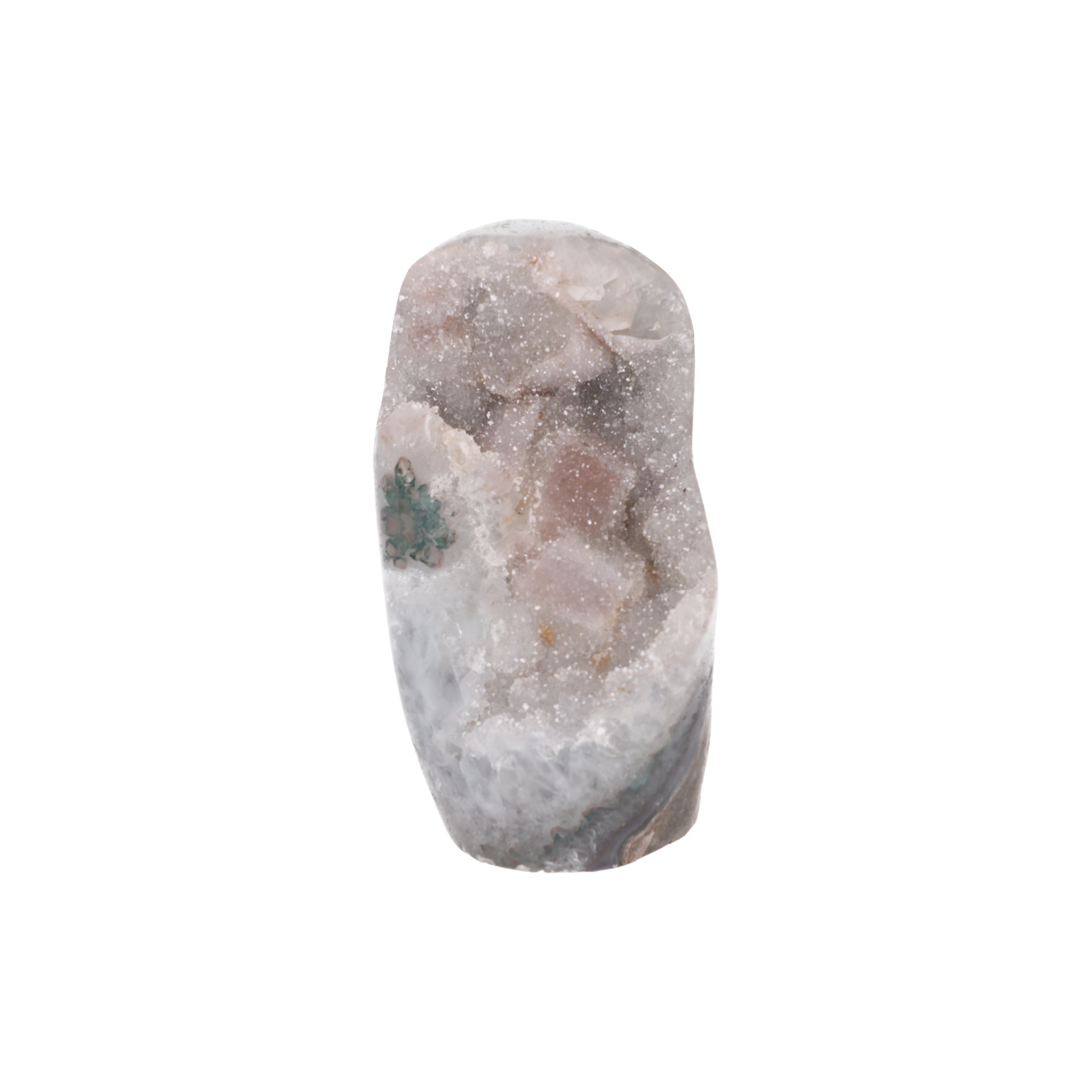 Frost Garden ✦ Calcit mit grünem Turmalin-Einschluss – 1162 g Kristall-Unikat (#954)