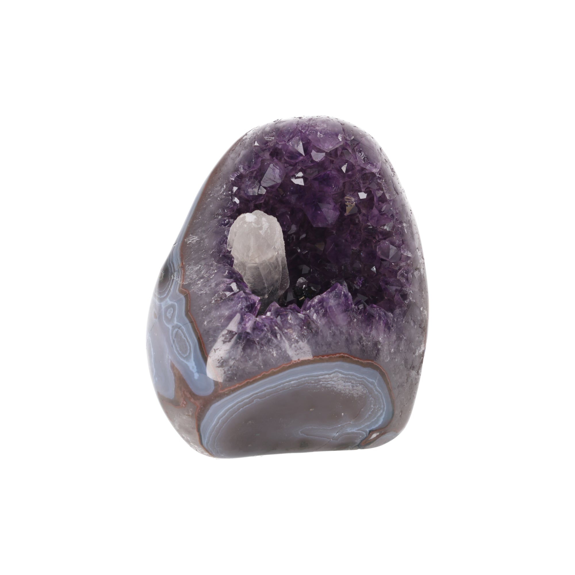 Violet Portal ✦ Amethystdruse mit Calcit & Achatbänderung | 1.436 g (#928)