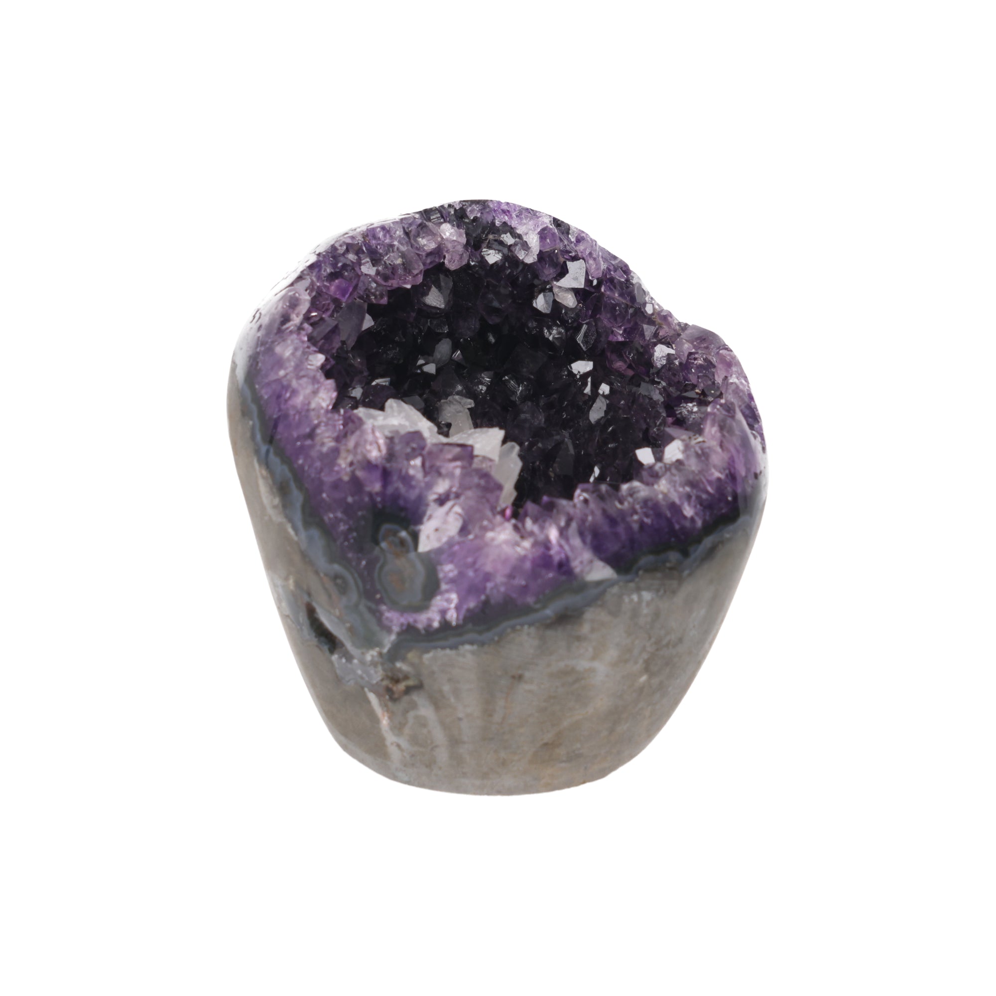 Midnight Bloom ✦ Amethystdruse mit Achat & Calcit | 874 g (#940)