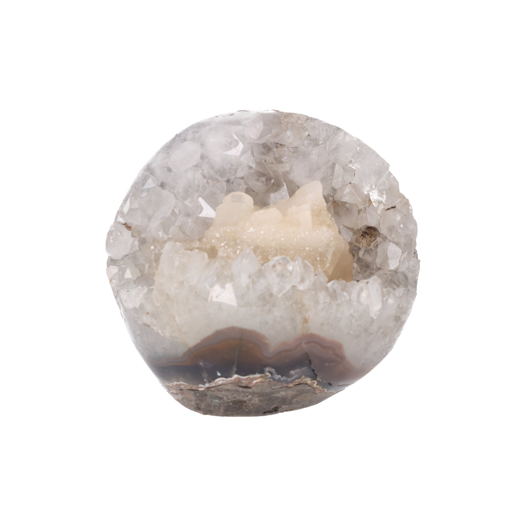 Crystal Moon ✦ Quarz mit Calcit-Kristallen & Chalcedon-Basis – 2920 g Natur-Unikat (#962)