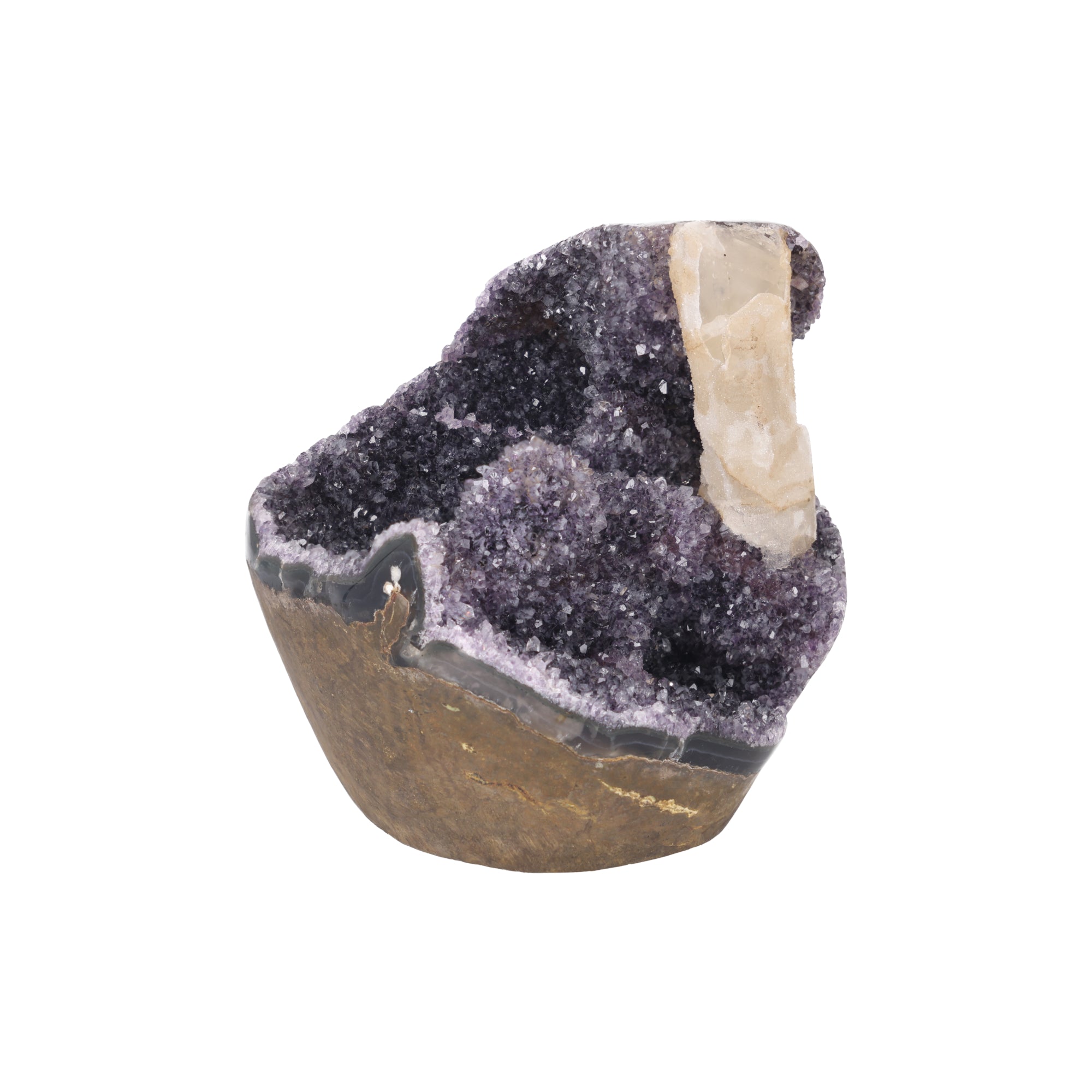 Amethyst Dark Crown ✦ Amethyst mit Calcit-Kristall – 2998 g Kristall-Unikat (#965)