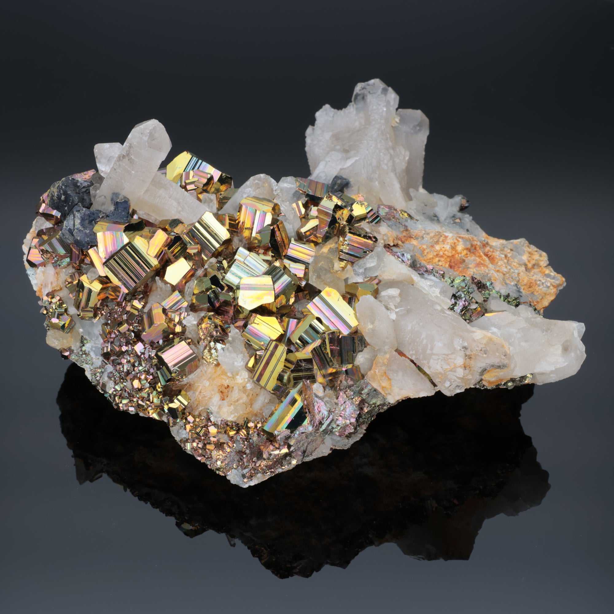 Crystal Kingdom - Rainbow Pyrite with Sphalerite from Borneo, Indonesia - 672 g (#1358)