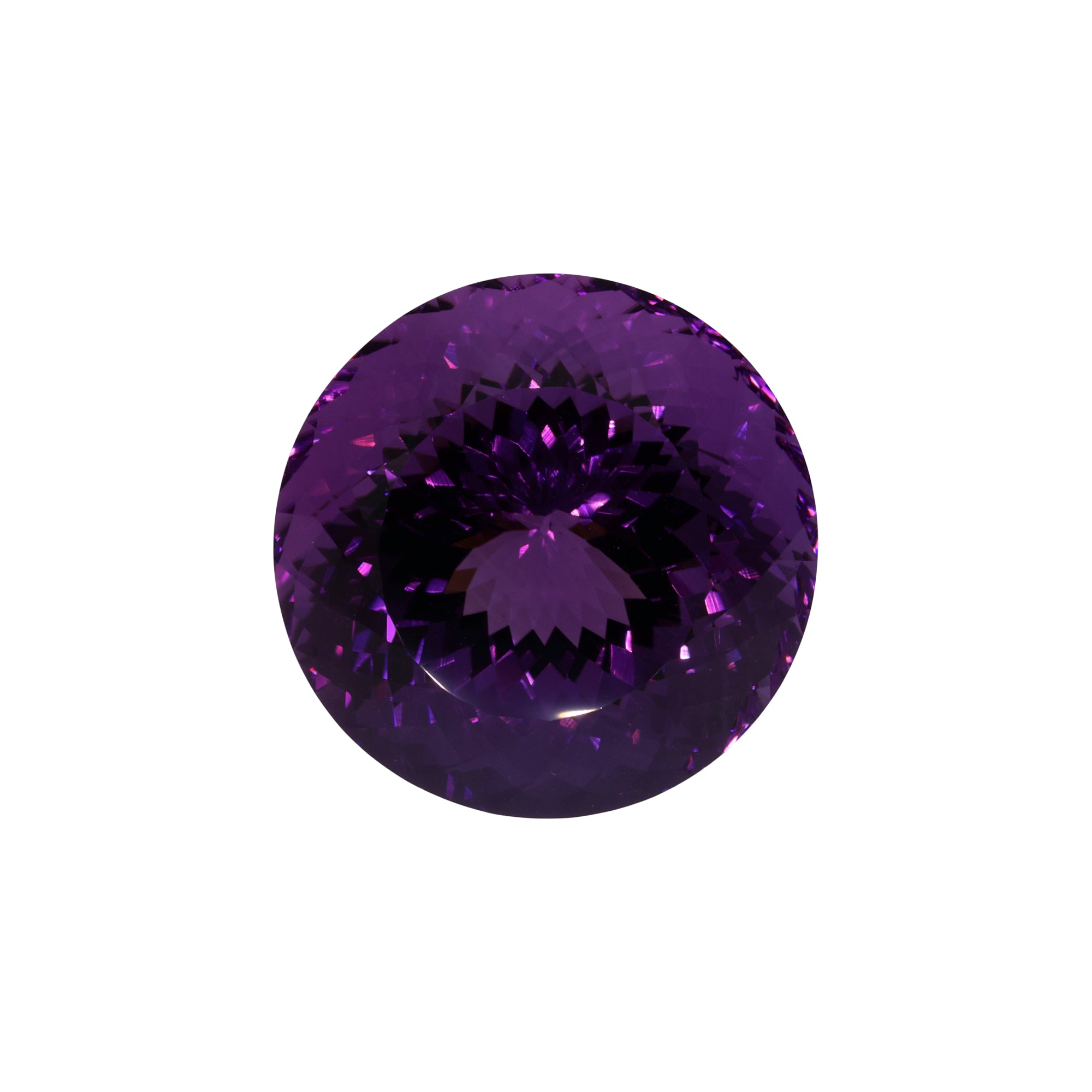 45,99 ct Amethyst im Präzisions-Rundschliff - Sternfacetten-Unikat aus Brasilien