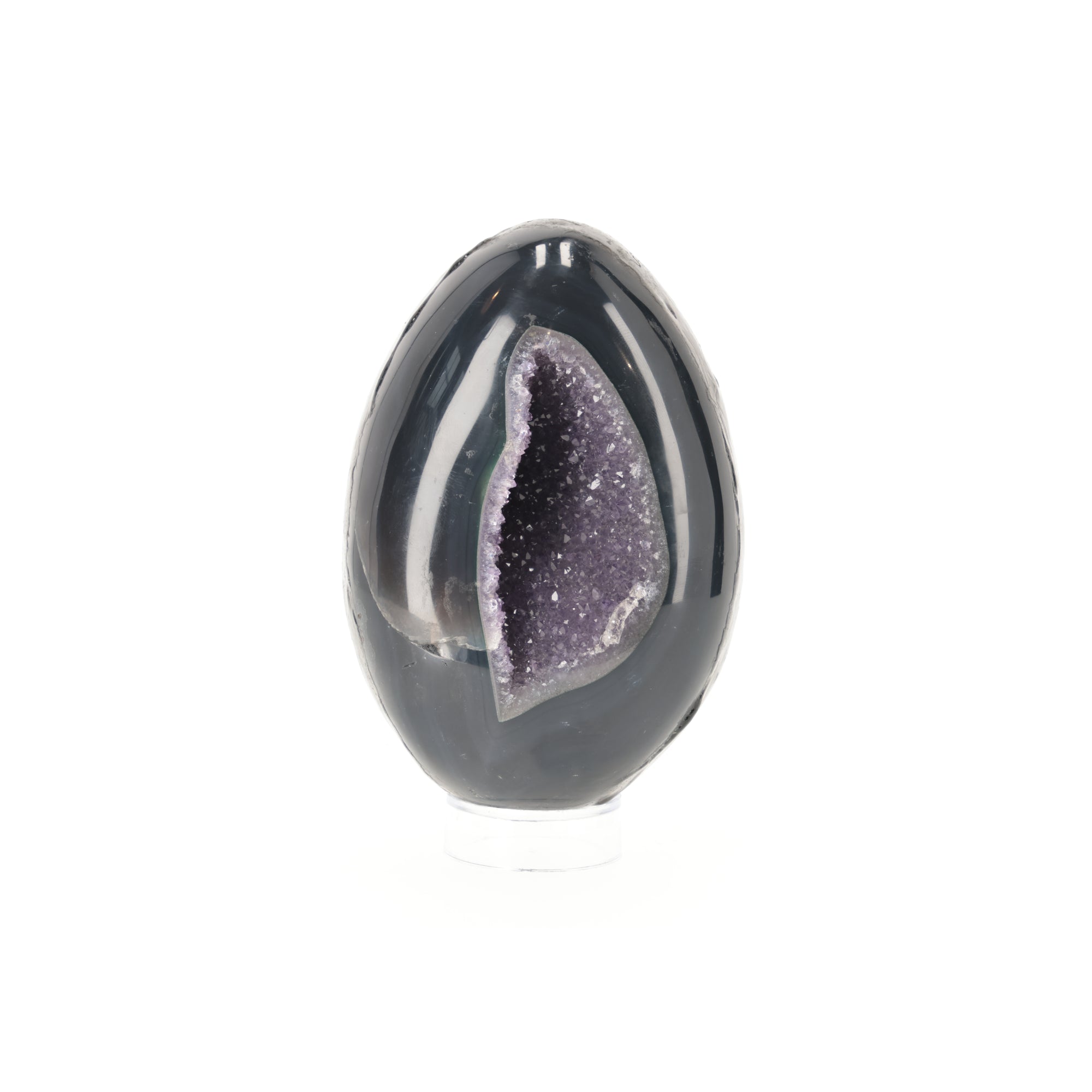 Lavender Halo | Großes Amethyst Ei aus Brasilien mit natürlicher Kristalldruse | 931 g Unikat (#571)