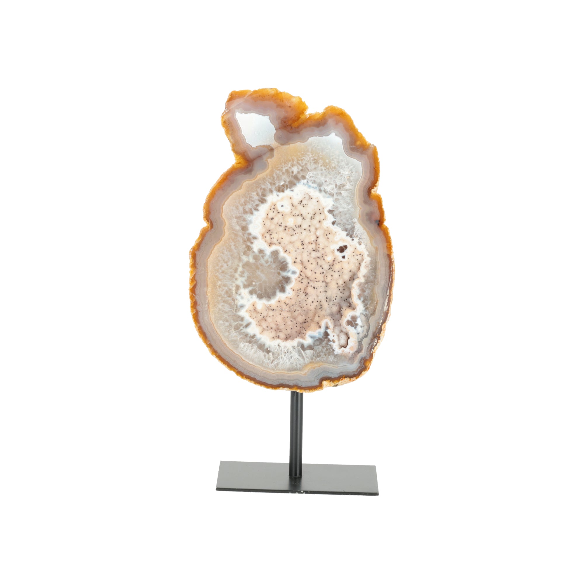 Achat-Geode auf Metallständer – Naturstein Unikat (#381)
