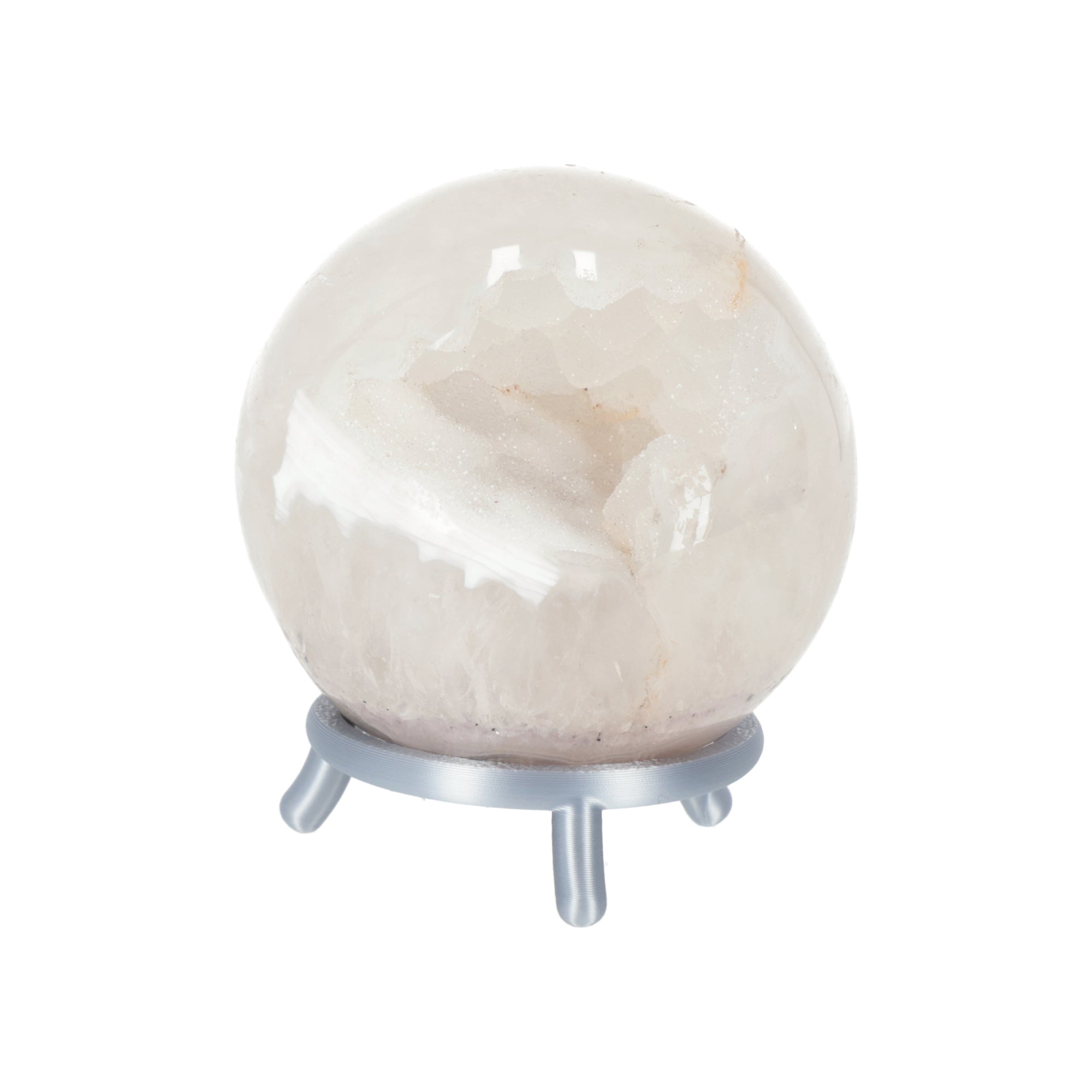 Achat-Kugel „Schneekristall“ (#482)