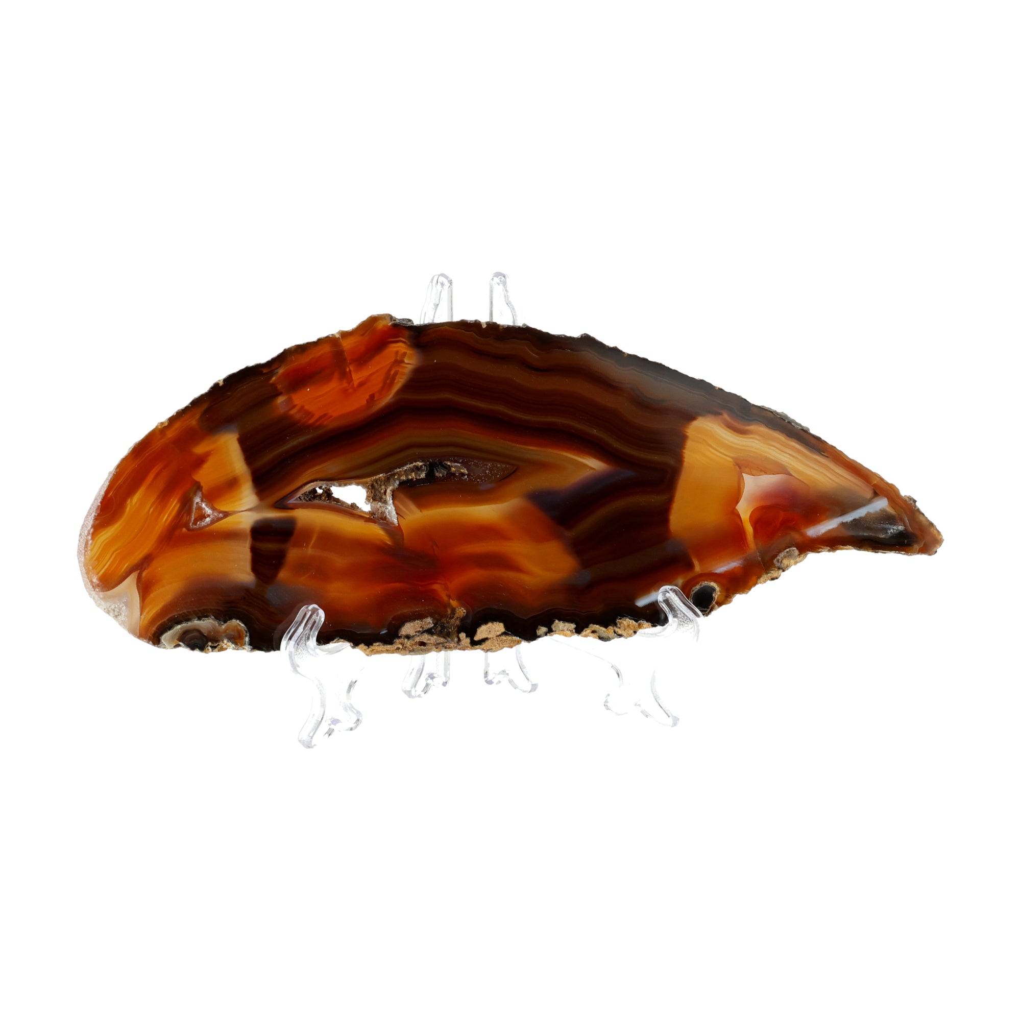 Solar Flame Agate Slice with strong depth effect