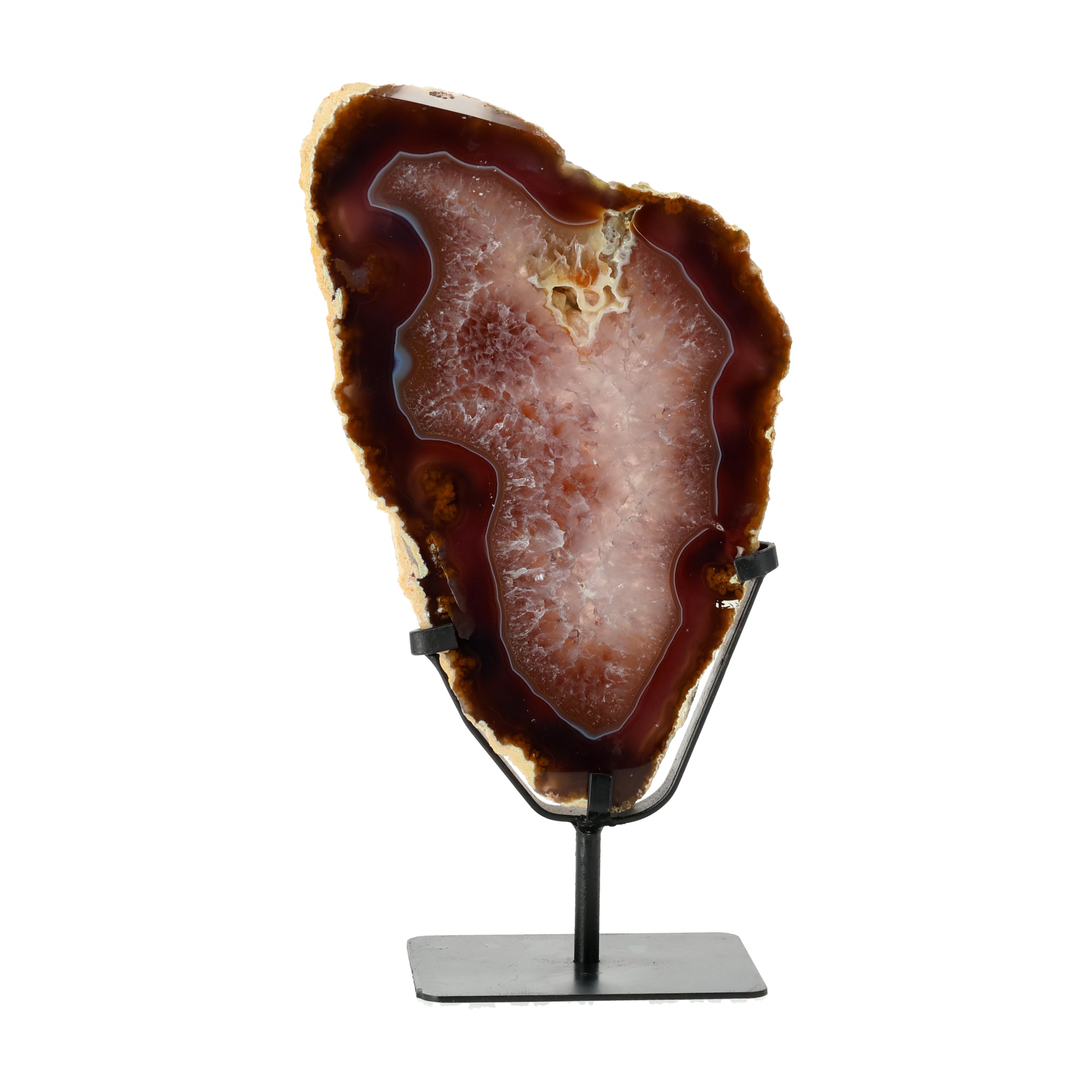 Chocolate Crown - 2,44 kg Achat-Monolith mit Kristall Zentrum (#157)