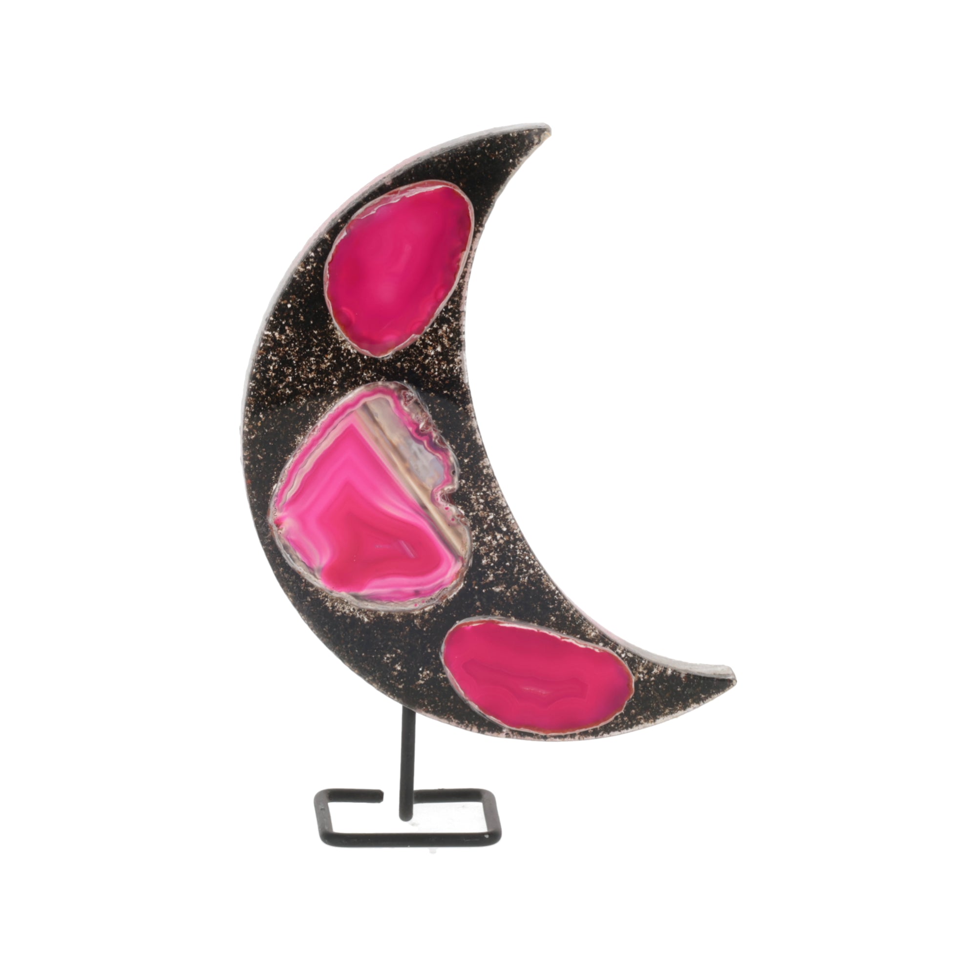 Achat Mond auf Metallständer (#377)
