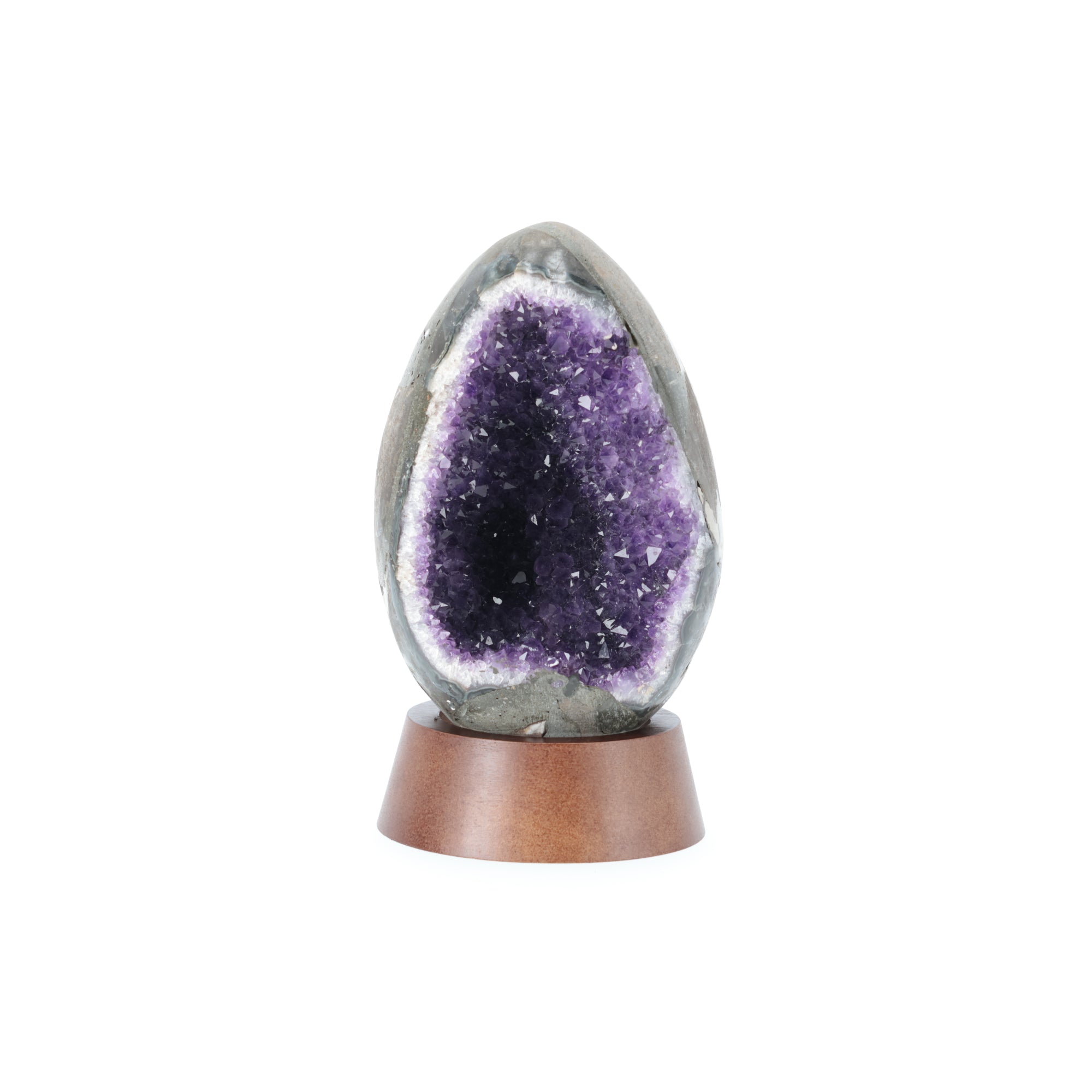 Celestial Echo | Großes Amethyst Ei aus Brasilien mit natürlicher Kristalldruse | 2,823 kg Unikat (#566)