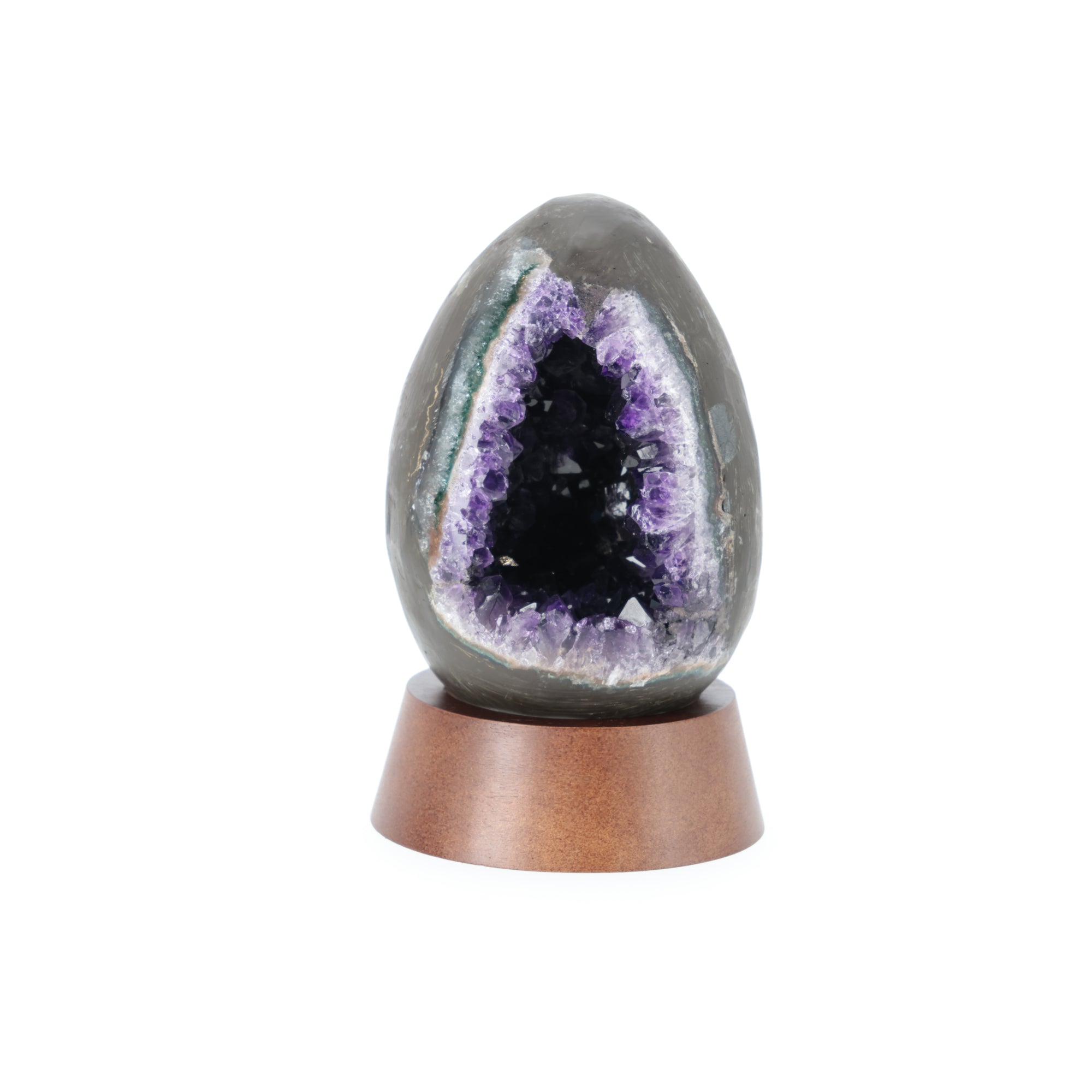 Großes Amethyst Ei aus Brasilien mit tiefvioletter Kristalldruse und natürlicher Achatstruktur | 2,095 kg Unikat (#561)