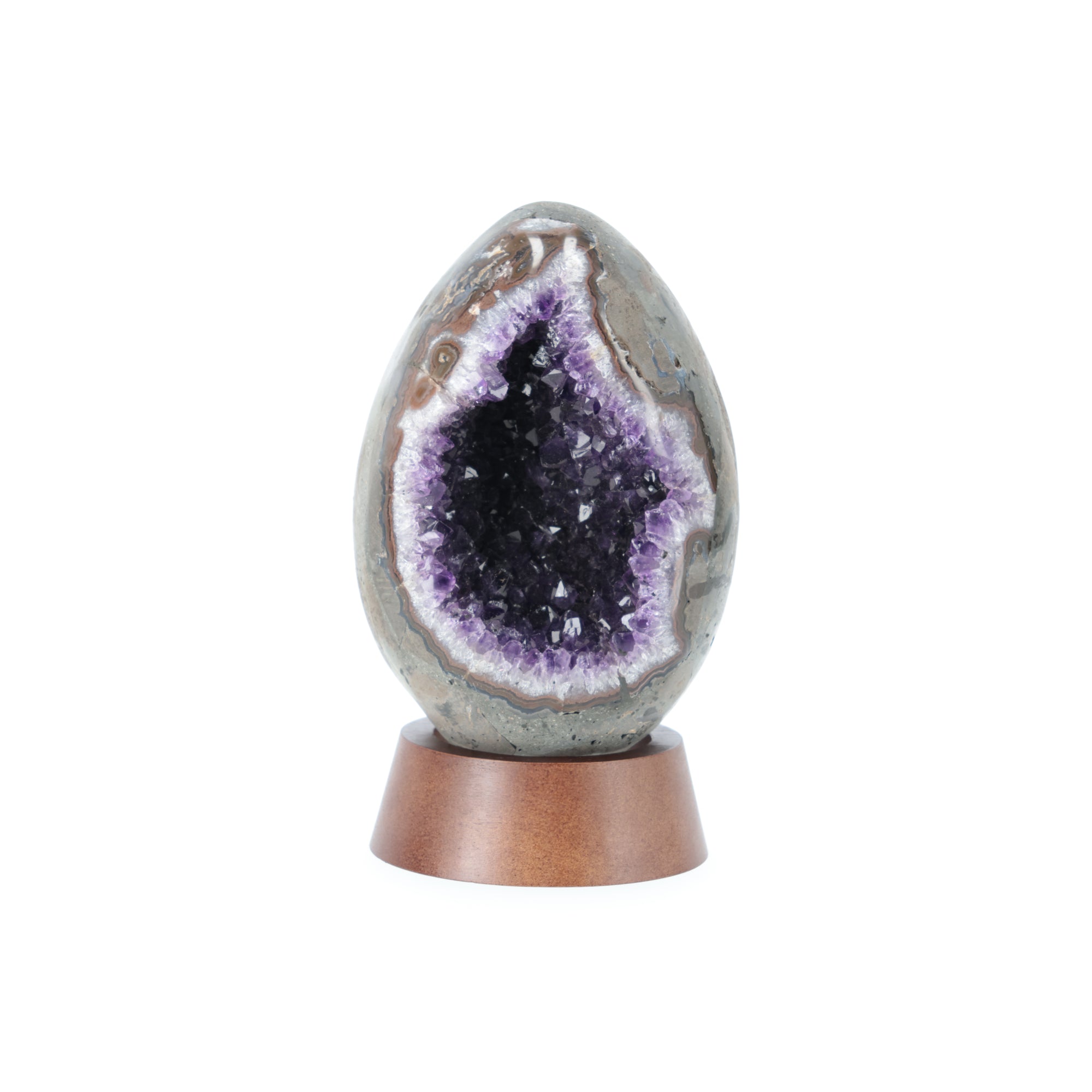 Exklusives Amethyst Ei aus Brasilien mit natürlicher Druse und Achatrand | 3,37 kg Einzelstück (#560)
