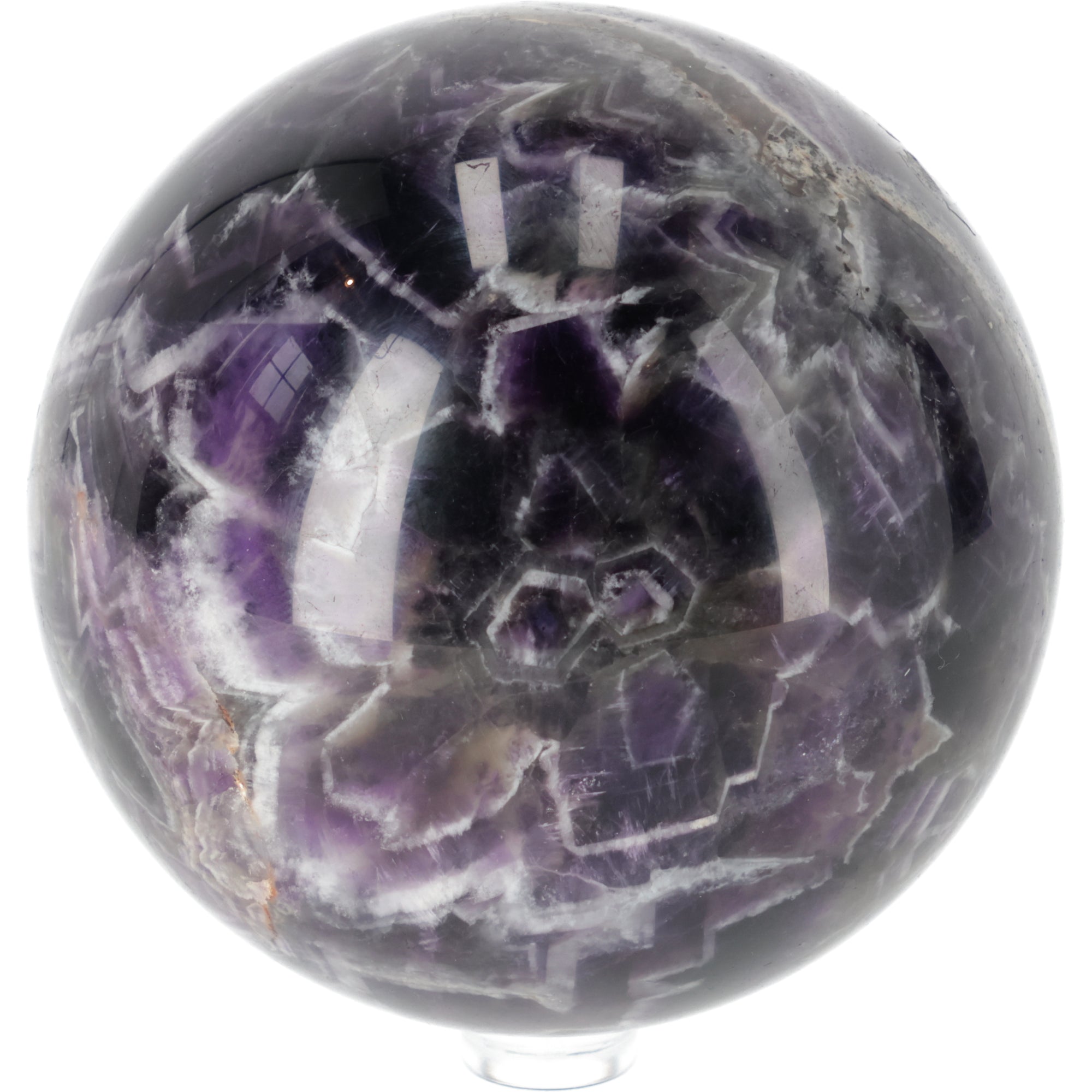 Chevron Amethyst Kugel aus Brasilien – Einzigartige Bänderung und natürliche Schönheit | 1,089 kg Unikat (#611)