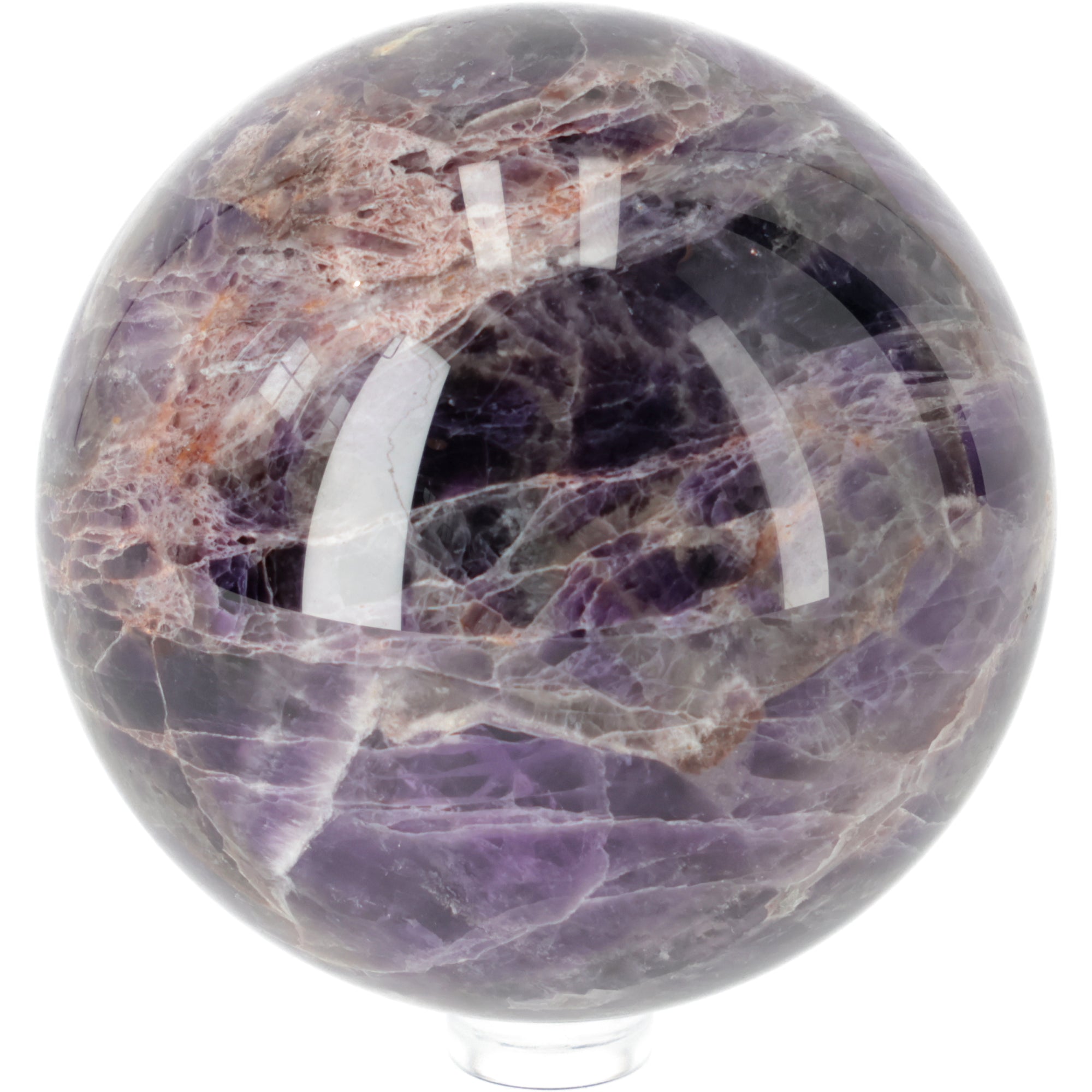 Chevron Amethyst Kugel aus Brasilien – Ausdrucksstarke Bänderung in perfekter Kugelform | 652g Unikat (#614)