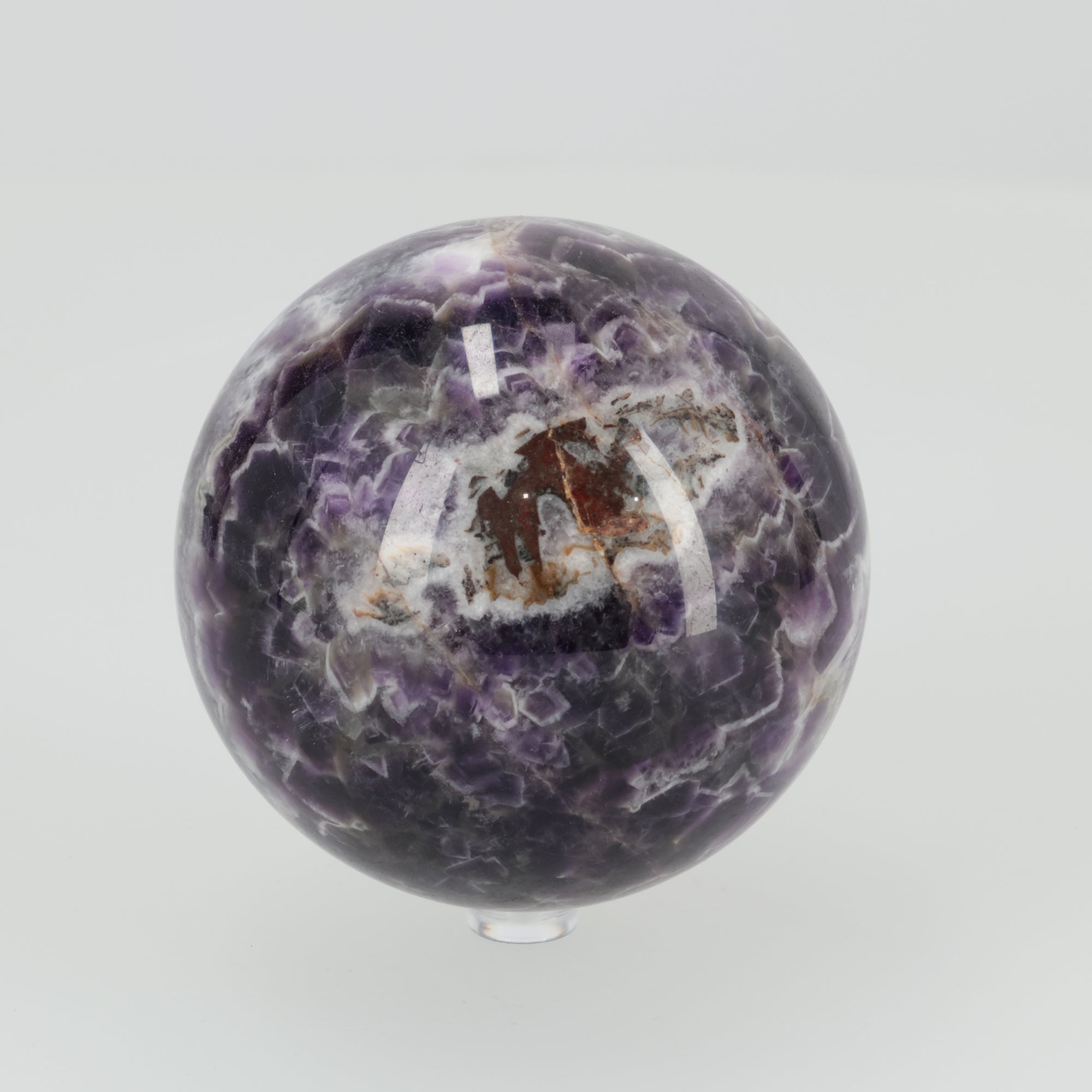 Chevron Amethyst Kugel aus Brasilien – Ausdrucksstarke Bänderung in perfekter Kugelform | 1268g Unikat (#616)