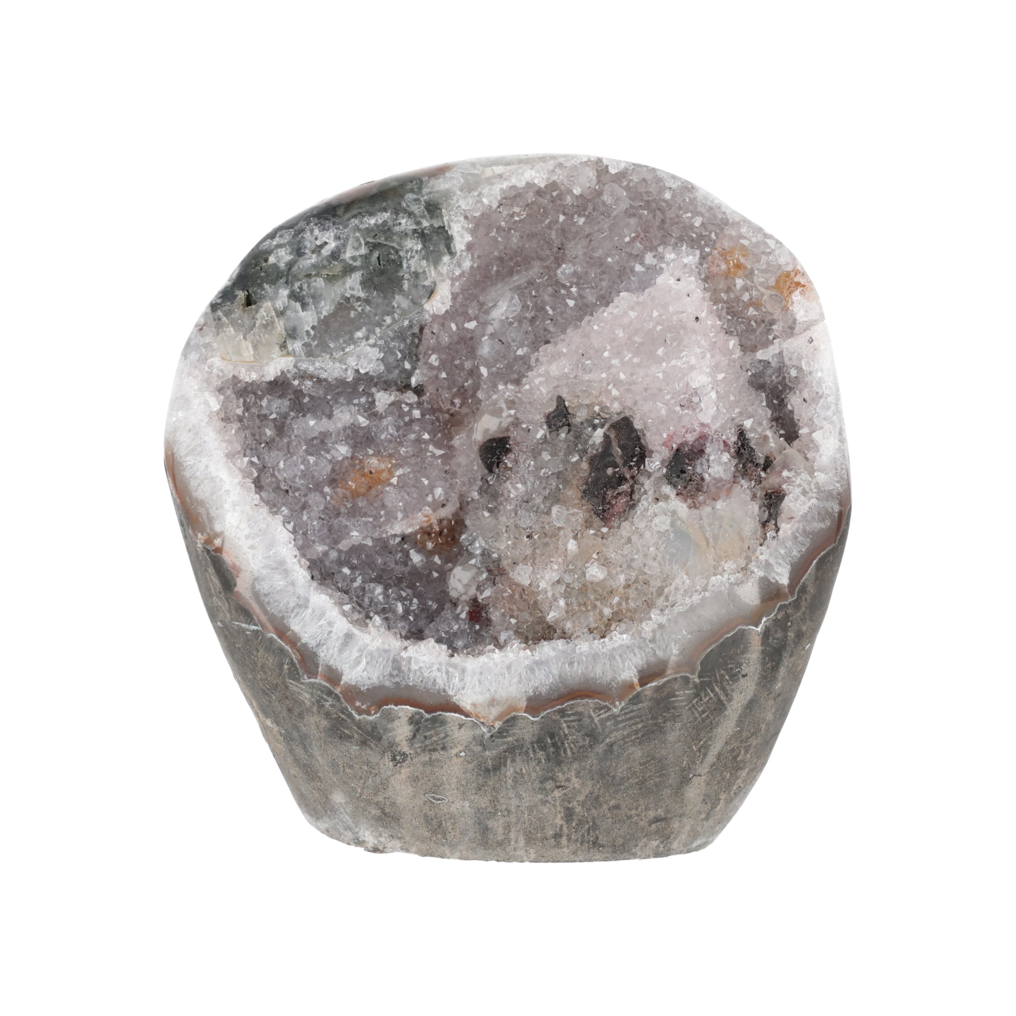 Amethyst-Druse „Polarstern“ – Helle Amethyst Geode mit funkelnder Kristallstruktur (#432)