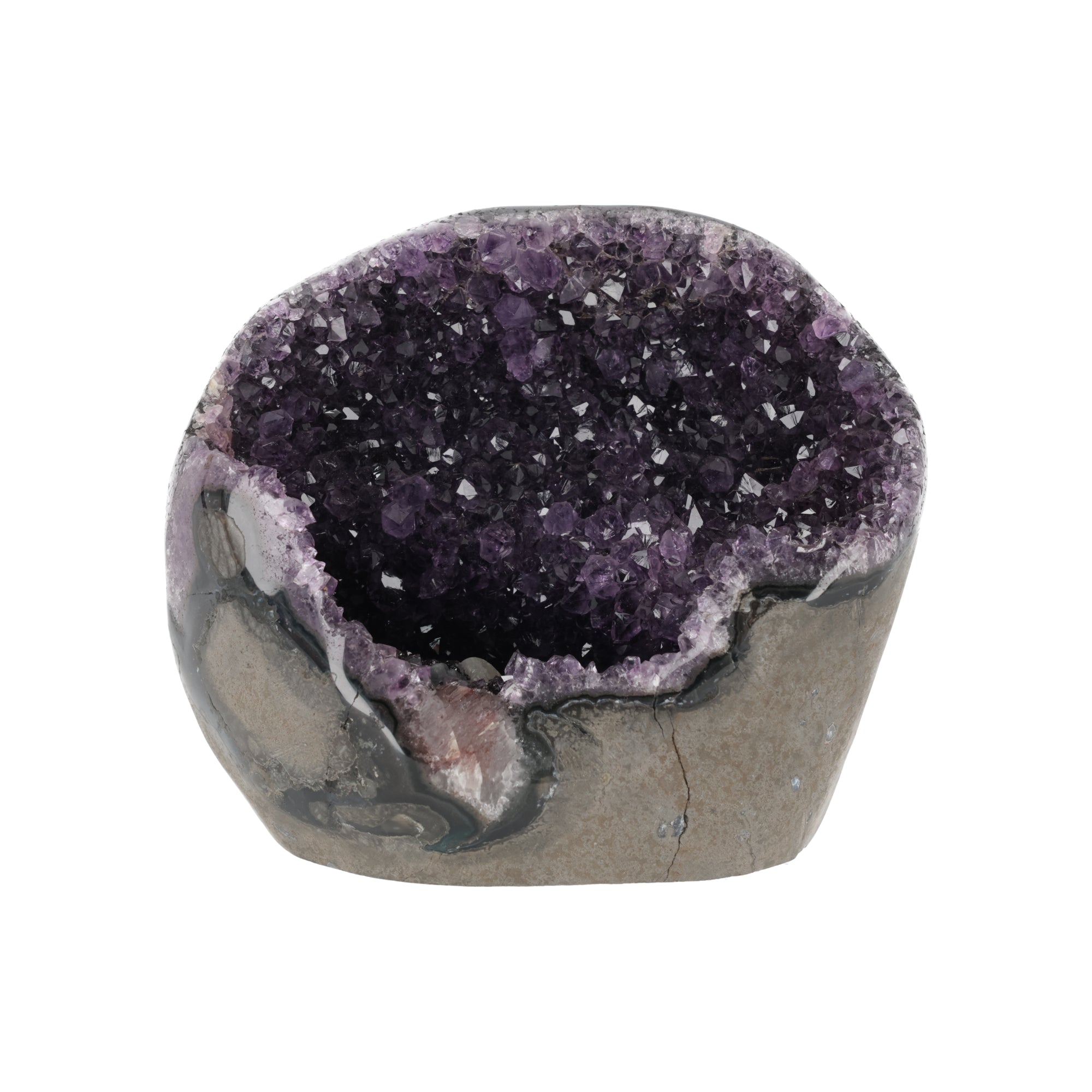 Amethyst-Druse „Violette Lagune“ mit intensivem Kristallbett (#423)