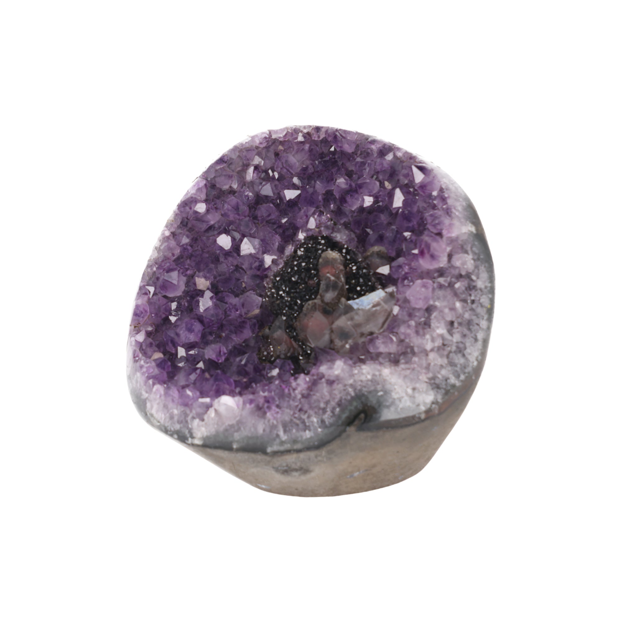 Violet Noir ✦ Amethyst mit Calcit & Turmalin aus Uruguay | 2.859 g (#786)