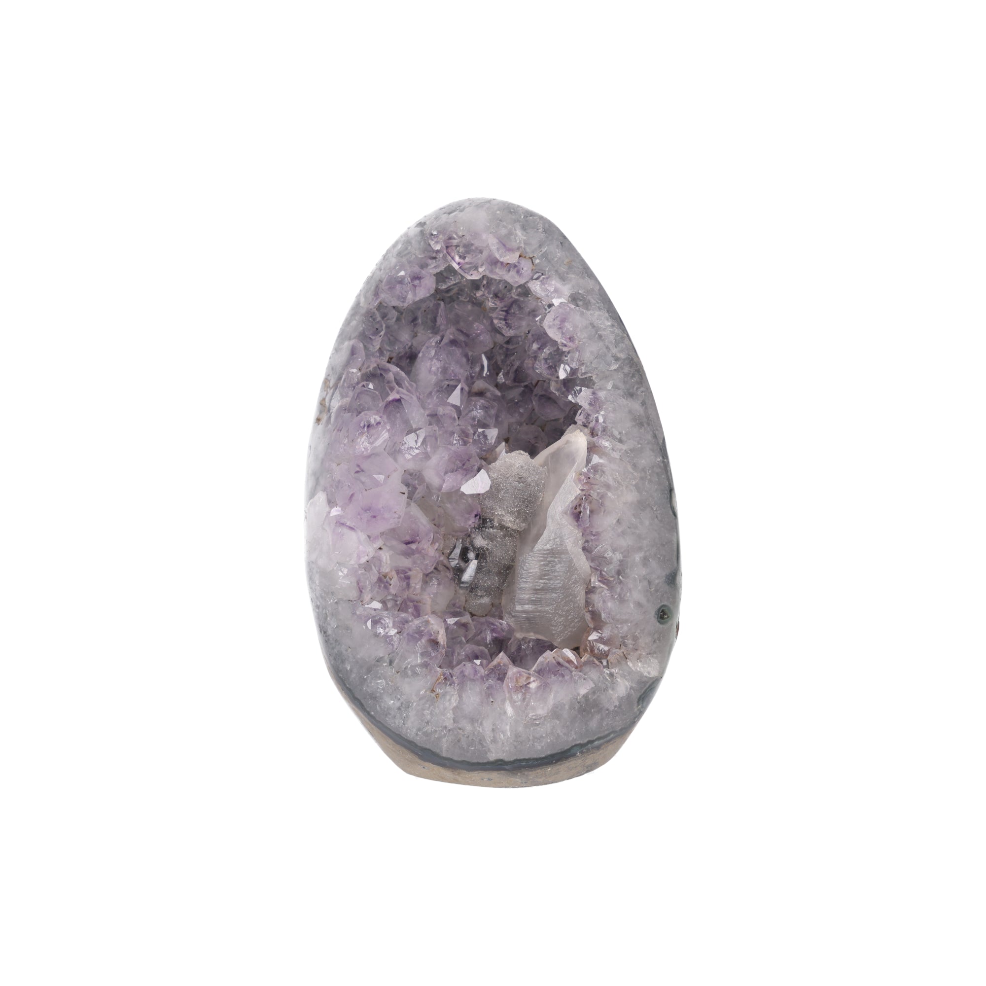 Lavender Sanctuary ✦ Amethyst mit Calcit, Turmalin & Drusy aus Uruguay | 1.309 g (#835)