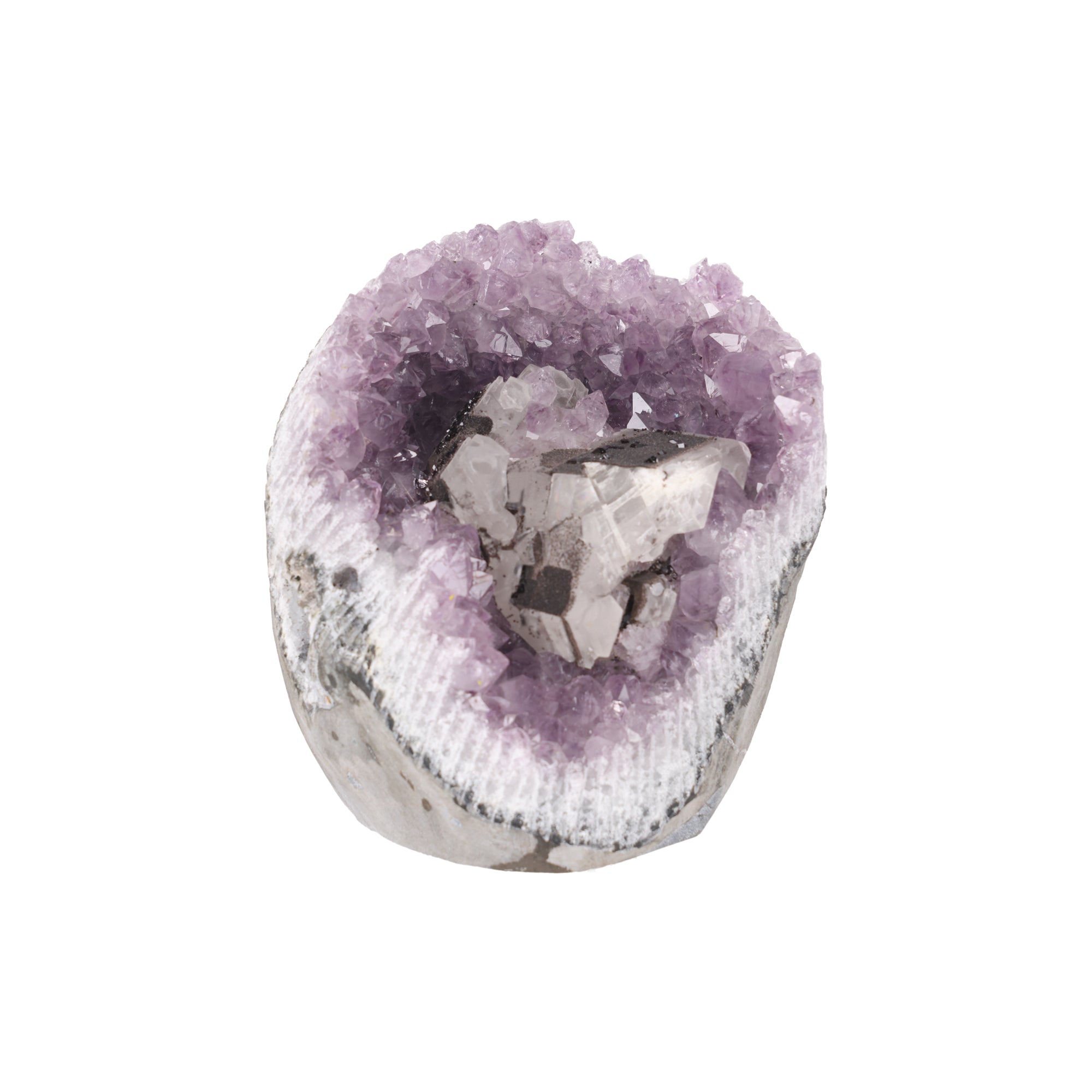 Amethyst Statement Piece aus Uruguay ✦ Calcit & Turmalin | 3.574 g (#784)