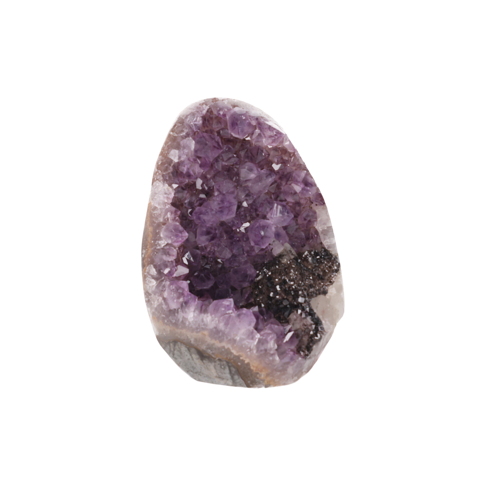 Violet Ember ✦ Amethyst-Druse mit Calcit & Turmalin aus Uruguay | 932 g (#865)