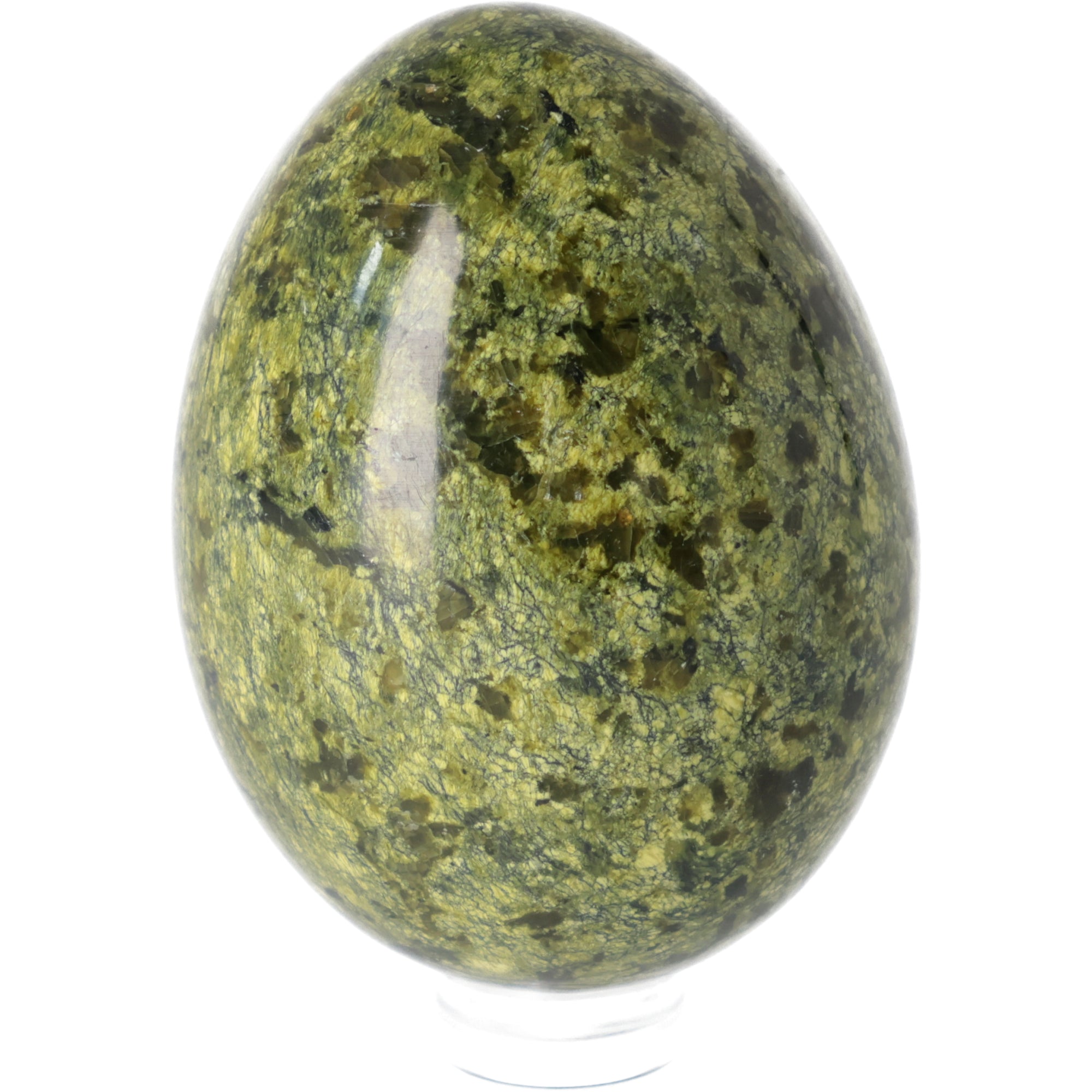 Serpentin Ei aus Madagaskar – Handpoliertes Unikat mit faszinierender Naturzeichnung 192g (#714)