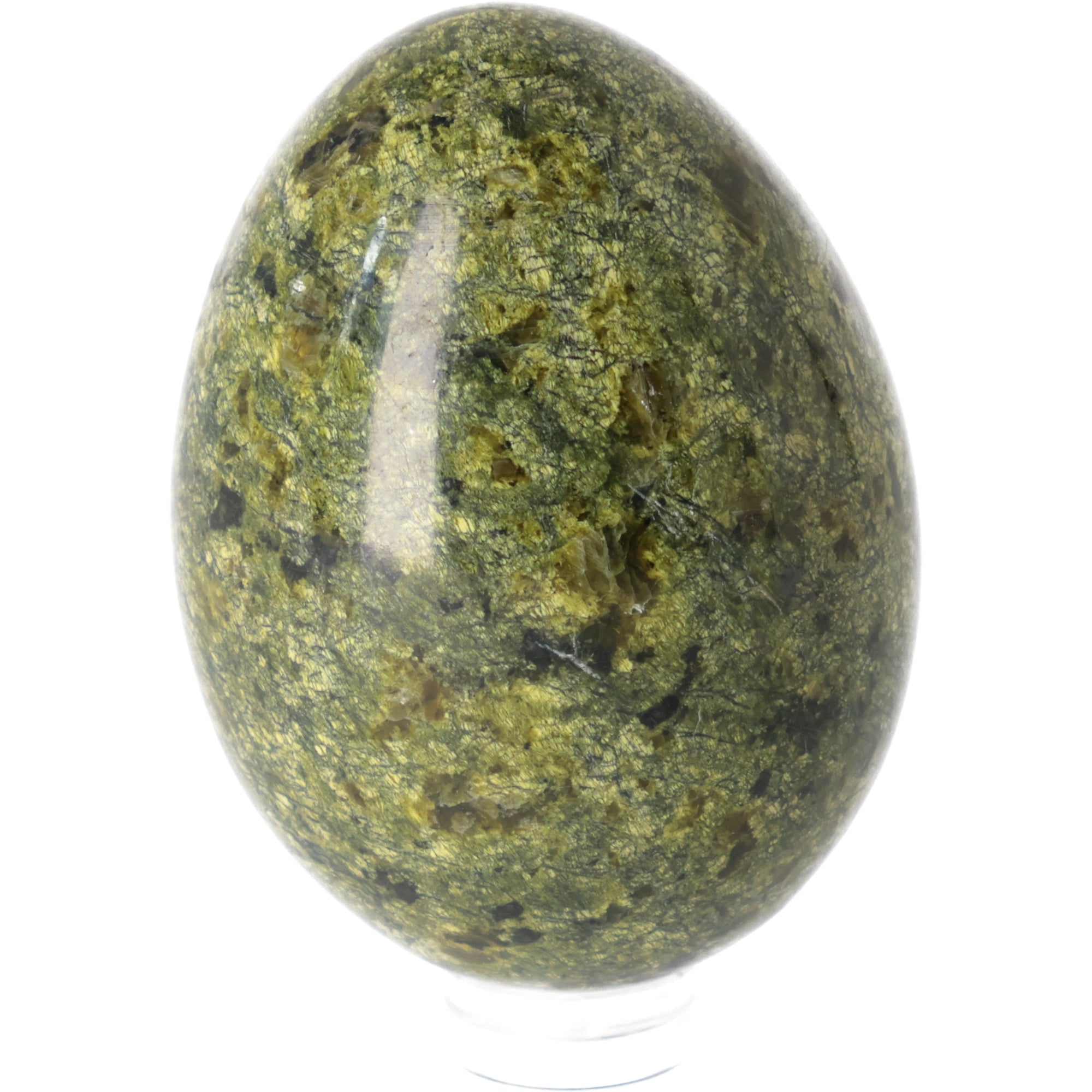 Serpentin Ei aus Madagaskar – Hochglanzpoliertes Einzelstück mit einzigartiger grüner Struktur 185g (#715)