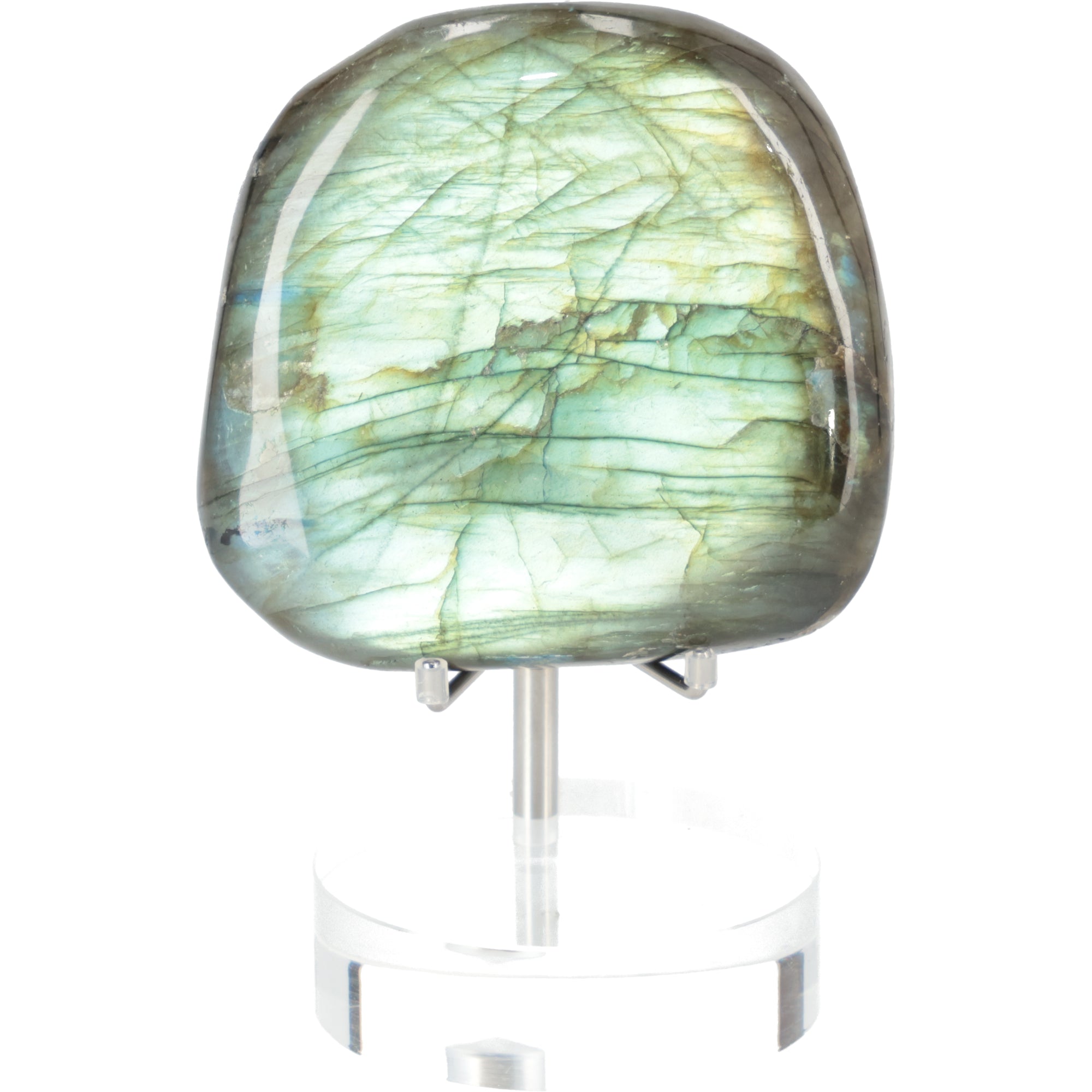 Labradorit Freeform „Emerald Aurora“ mit intensivem Blauschimmer 165g (#705)