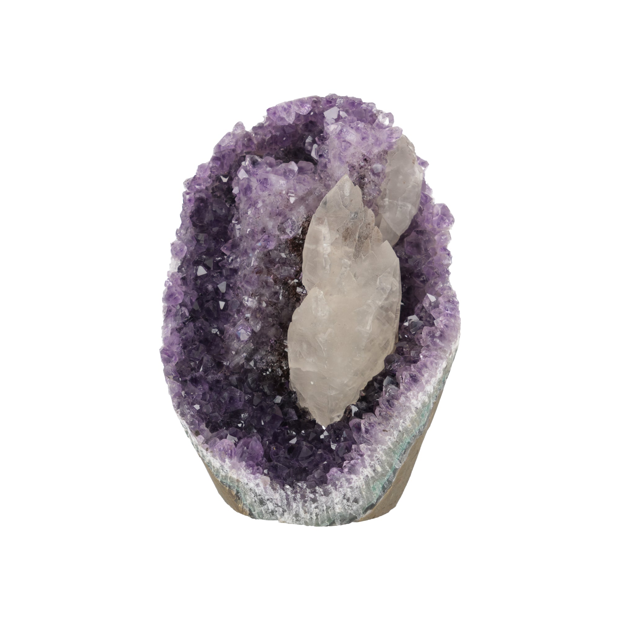 Midnight Citadel - 1,515 kg Amethyst mit Calcit & schwarzem Turmalin - Uruguay Unikat (#531)