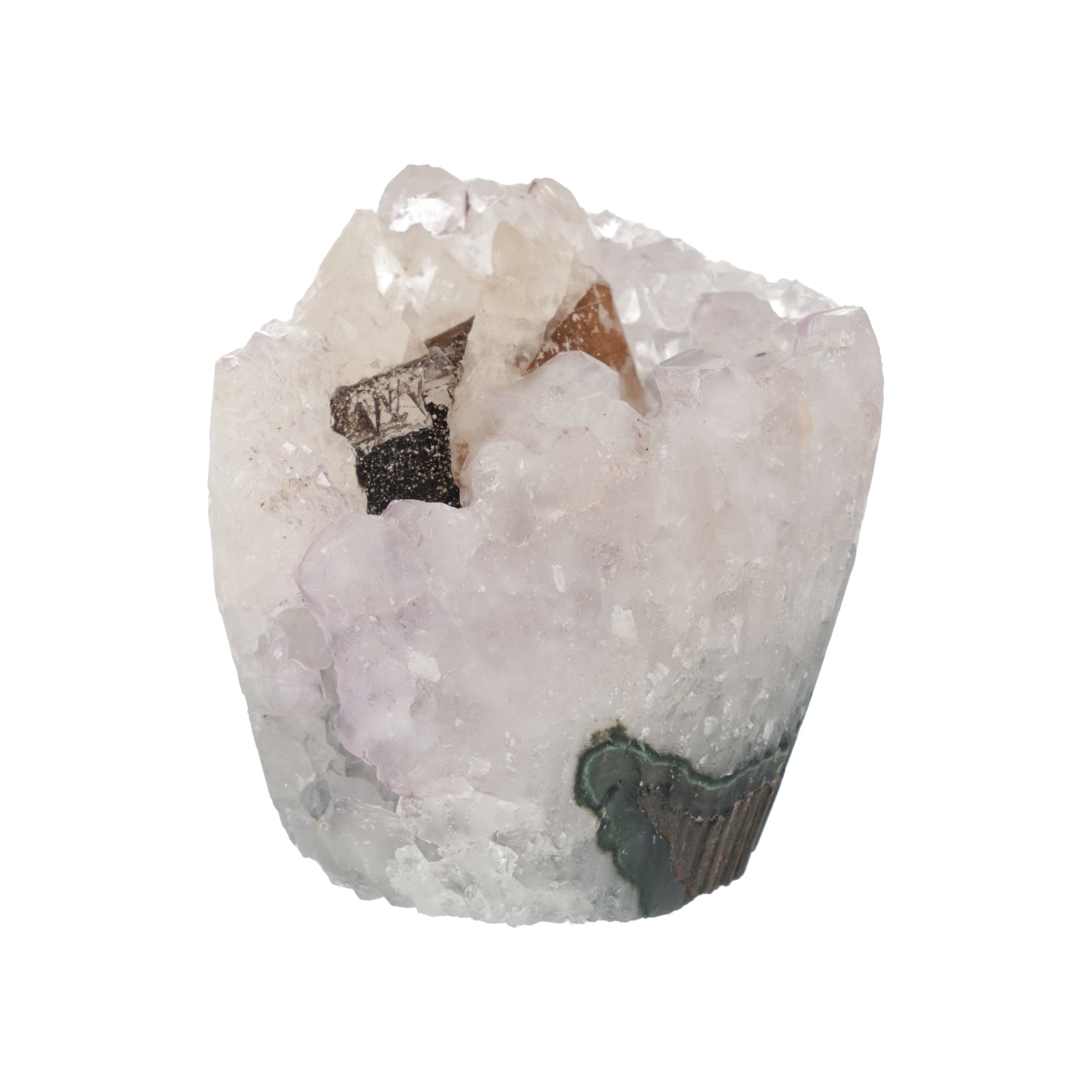 Ivory Eclipse - 0,502 kg Heller Amethyst mit Turmalin & Eisenoxidation - Uruguay Unikat (#528)
