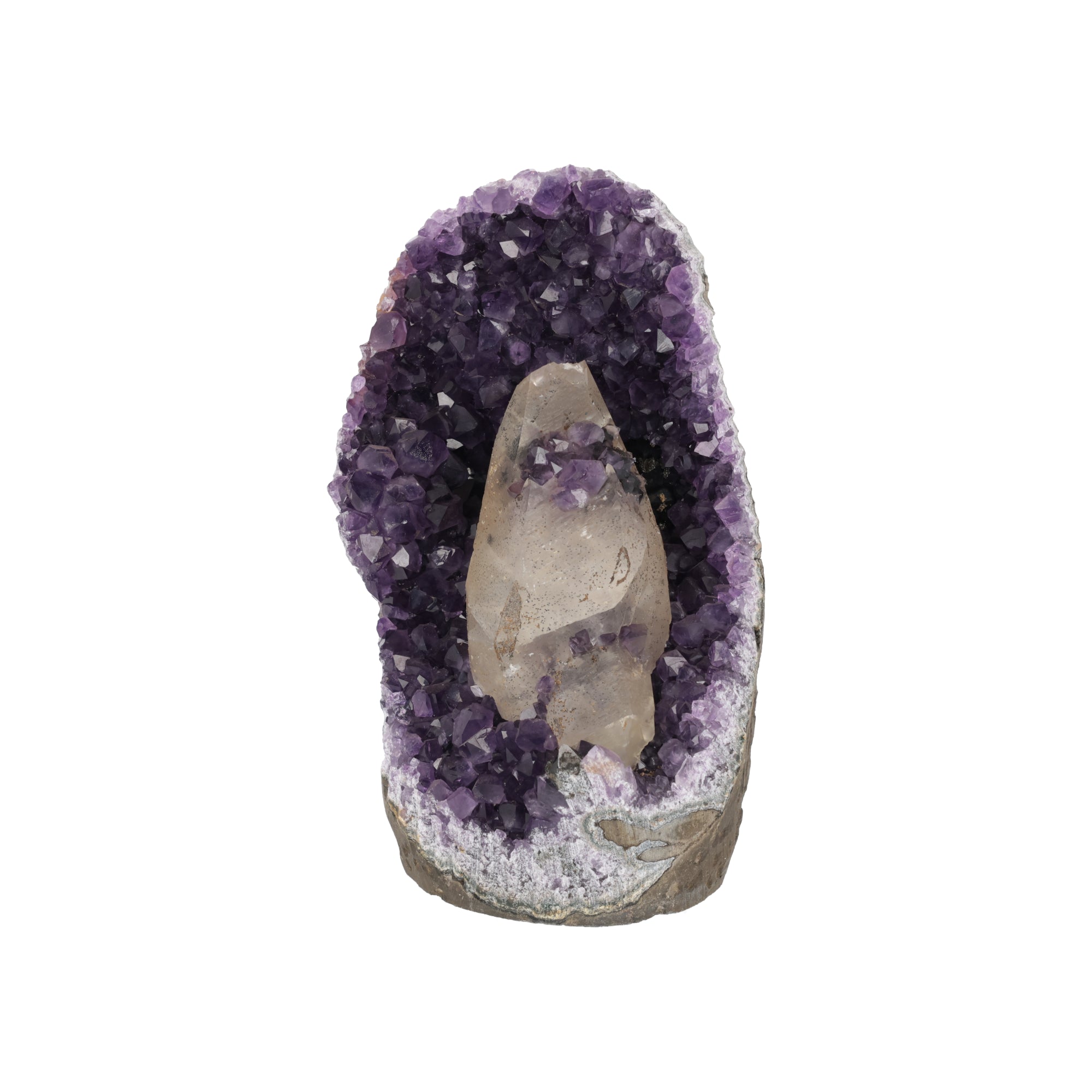 Guardian-Heart - Exklusiver Uruguay-Amethyst mit Calcit - 19 cm - 2,342 kg (#499)