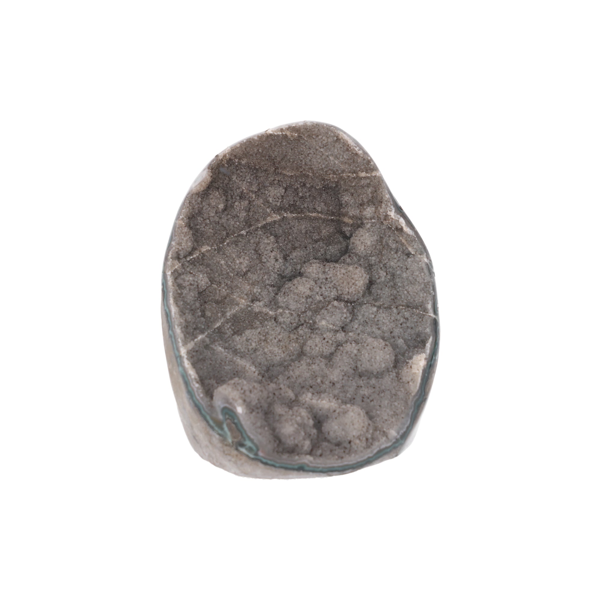 Silver Moss ✦ Achat-Druse mit botryoidaler Kristallstruktur | 1.356 g (#878)