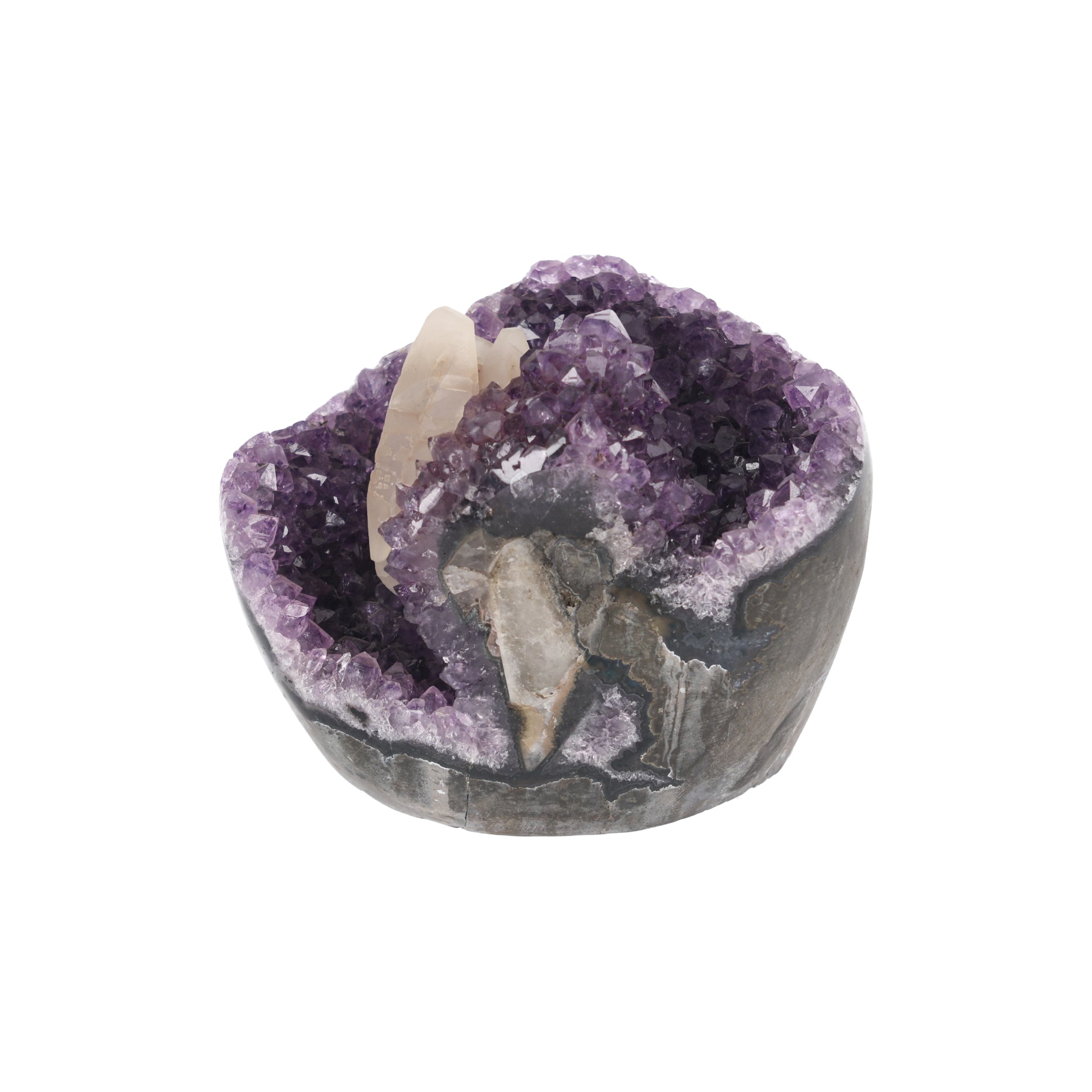 Violet Nest ✦ Amethyst mit Calcit aus Uruguay | 1.085 g (#826)