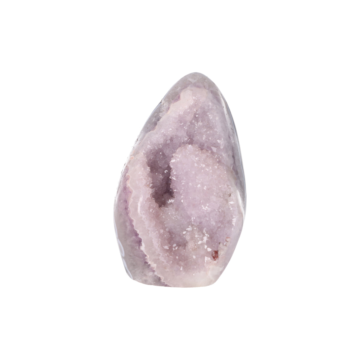 Blush Aura ✦ Amethyst with Calcite, Fine Tourmaline & Hematite/Goethite from Uruguay | 2.889 g (#820)