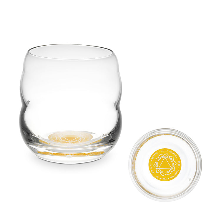 Trinkglas Mythos Chakra Solar-Plexus/Affirmation Mut 0,25l - bleifreies Glas