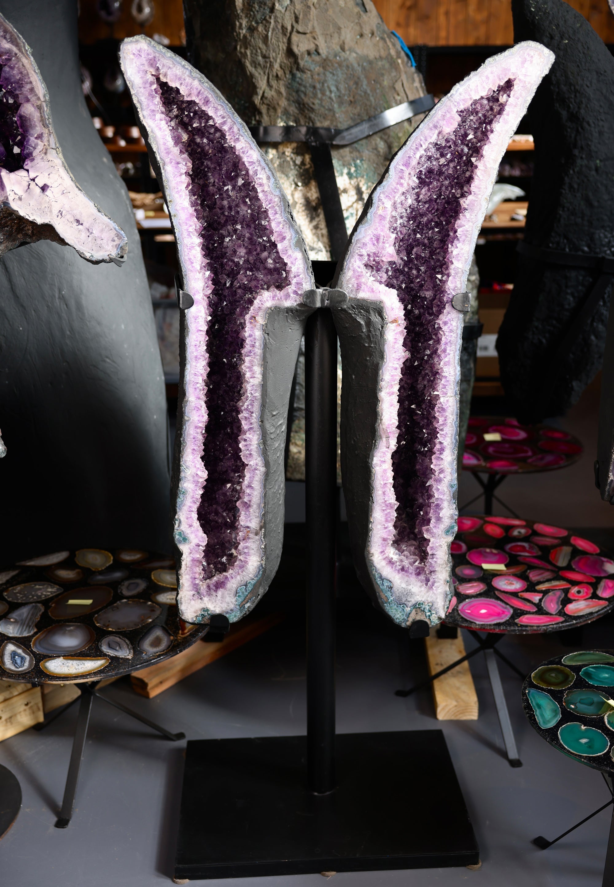 Großes Amethyst Paar Druse Schmetterling Butterfly 132 Kg Brasilien - Silent Balance“