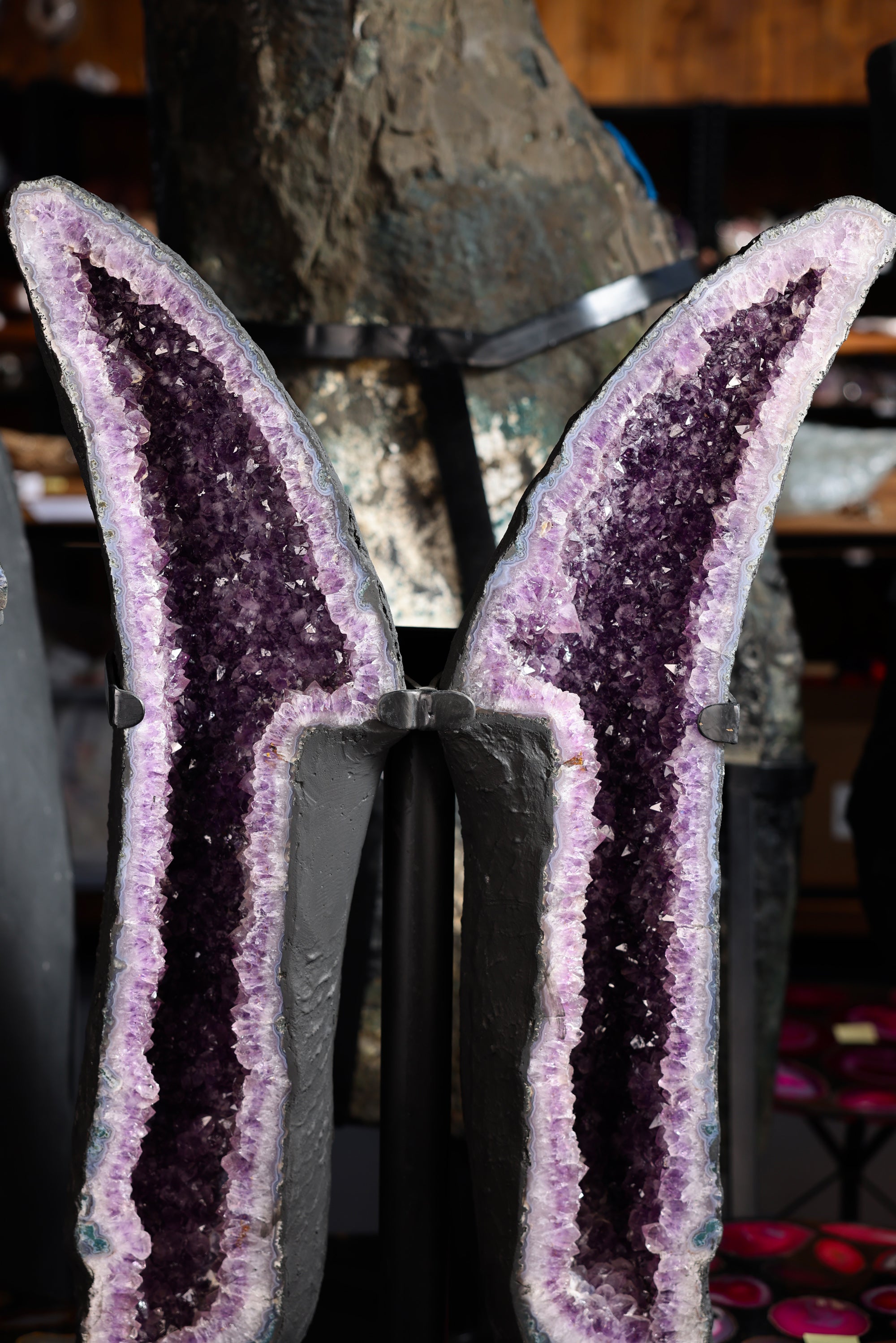 Großes Amethyst Paar Druse Schmetterling Butterfly 132 Kg Brasilien - Silent Balance“