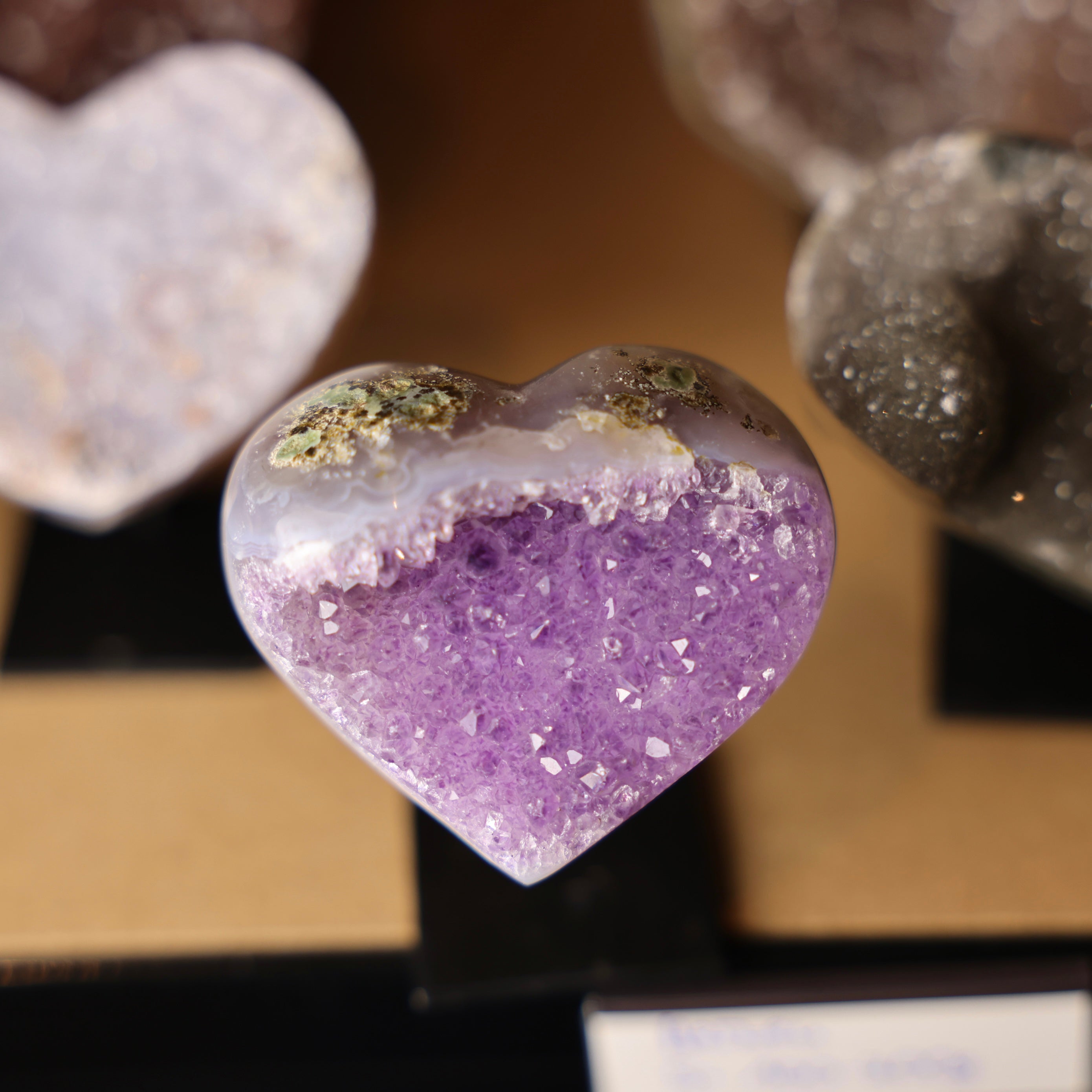 Achat Herzen auf Metallständer