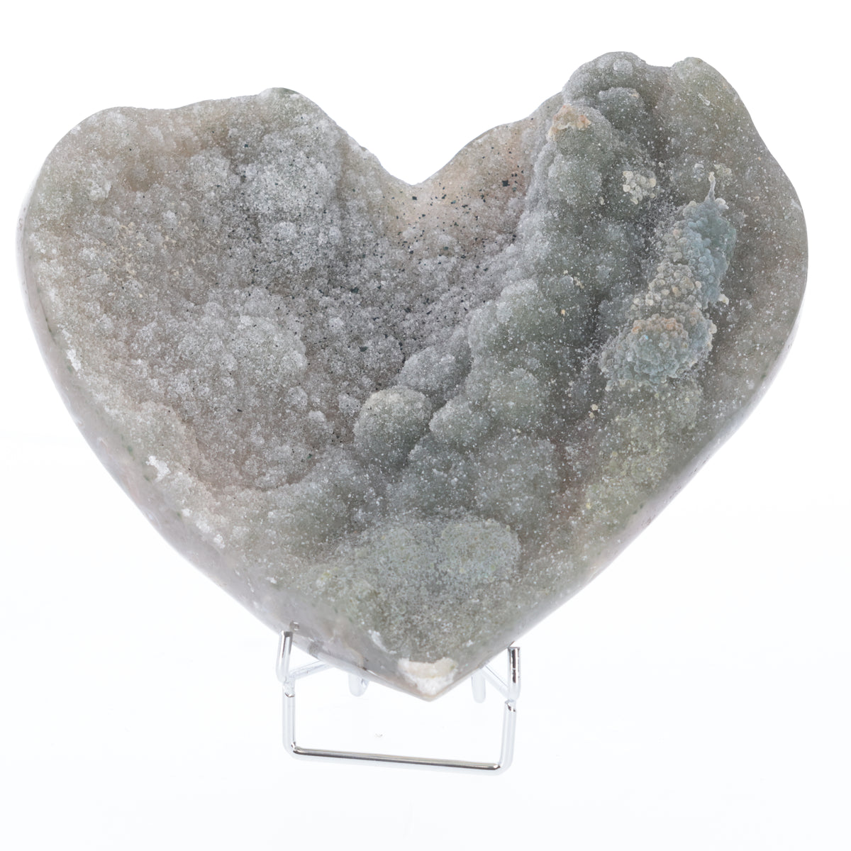 Verdantia – Agate Heart with Chalcedony Crystal Formation (#396)